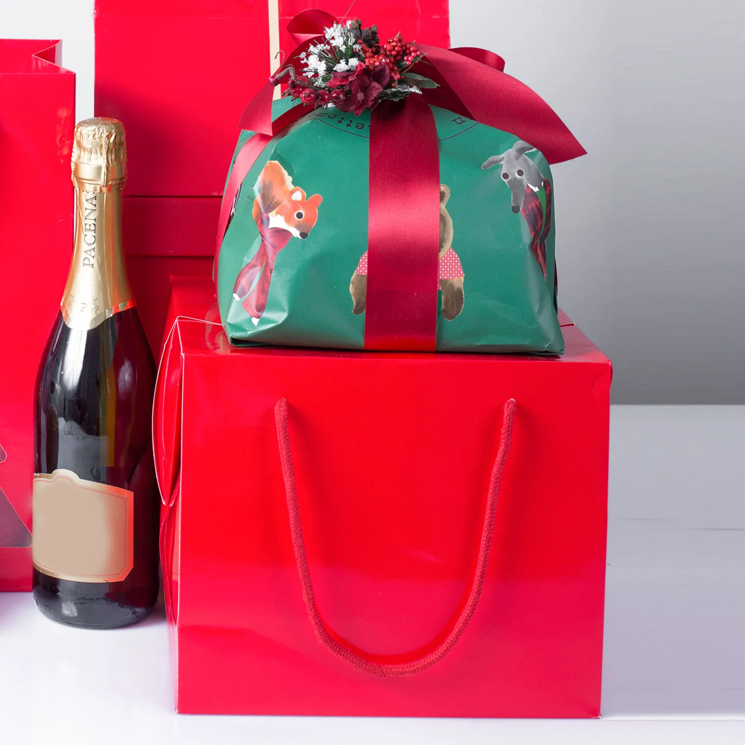 Bag Box Portapanettone Lusso Lucida Rossa - Image 3