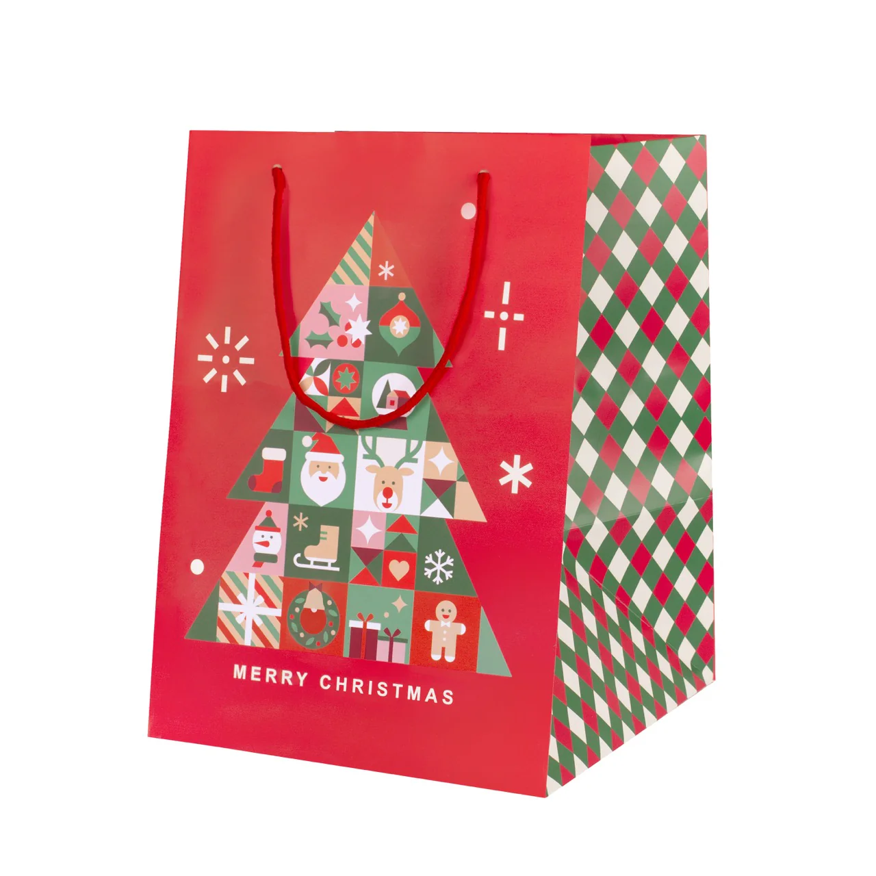 Busta Shopper fondo largo fantasia Joy Merry Christmas - Image 6