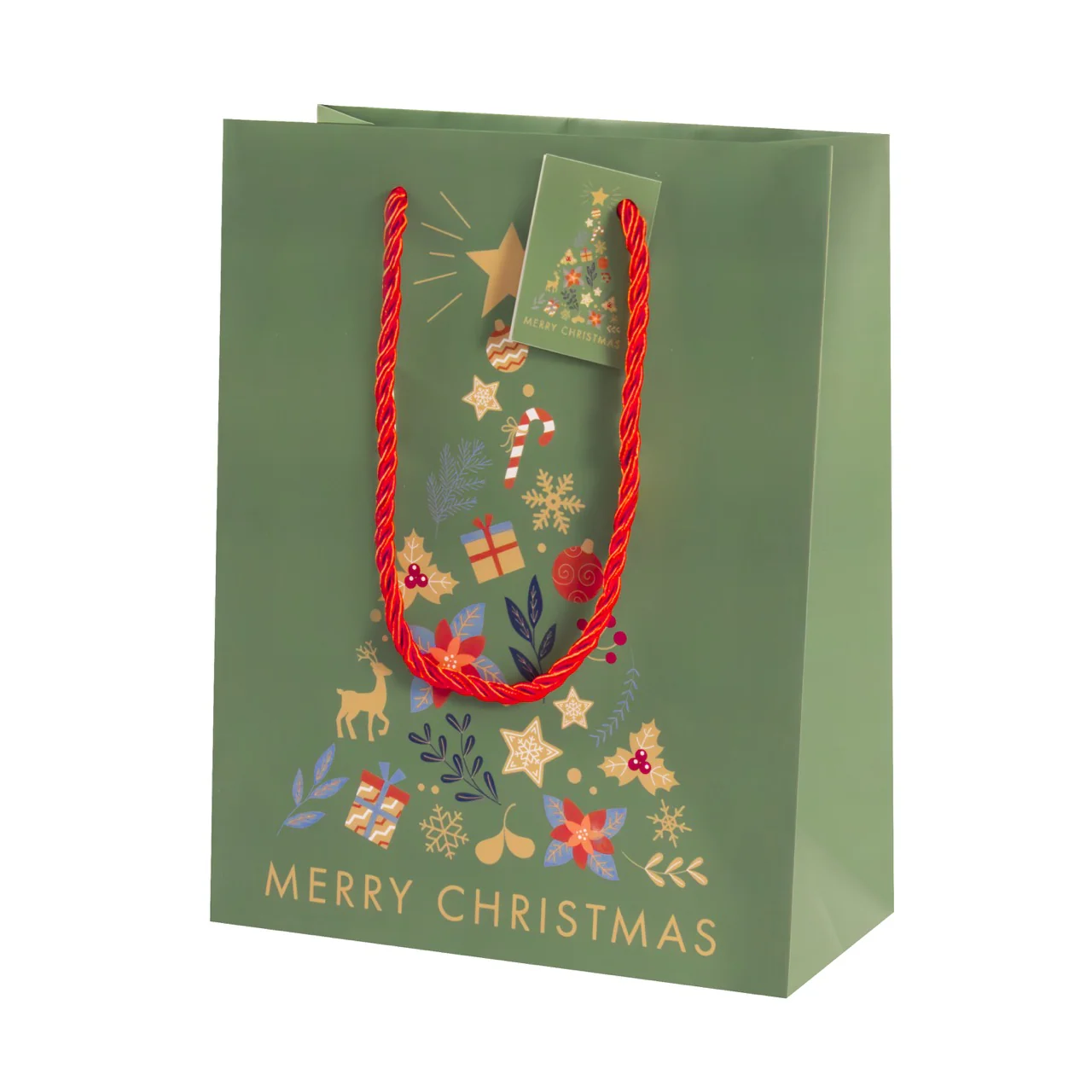 Buste Shopper Natalizie Fantasia Albero e Merry Christmas