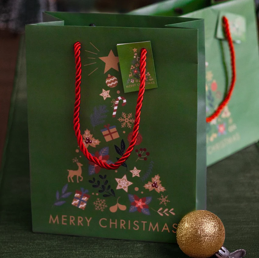 Buste Shopper Natalizie Fantasia Albero e Merry Christmas - Image 2