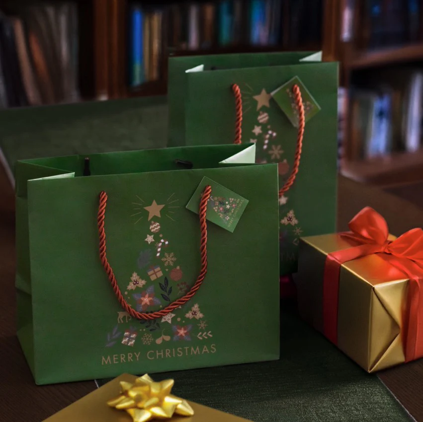 Buste Shopper Natalizie Fantasia Albero e Merry Christmas - Image 3