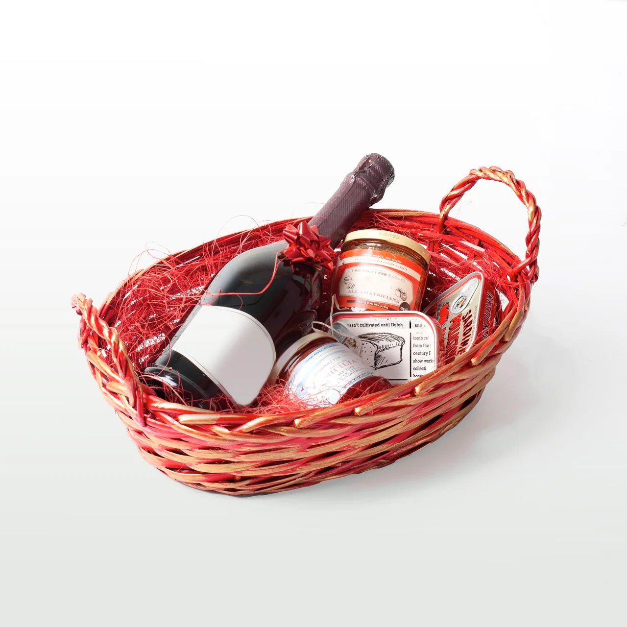 Cesto Ovale Rosso con manici - Image 2