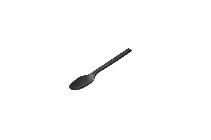 Cucchiaino nero CPLA in fibra di mais biodegradabile