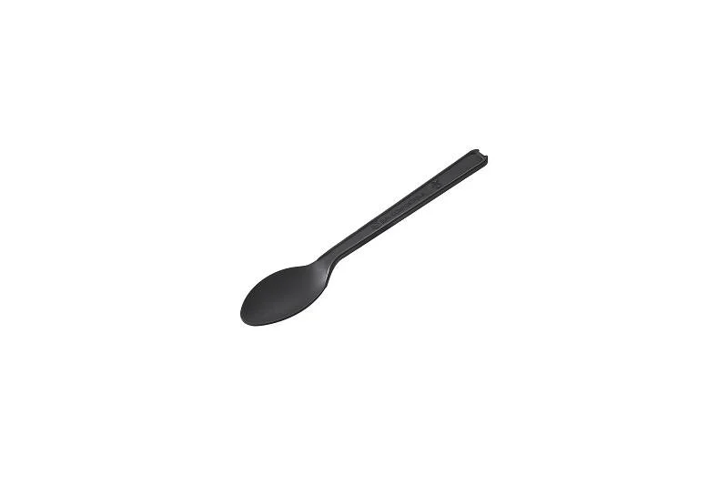 Cucchiaio nero CPLA in fibra di mais biodegradabile
