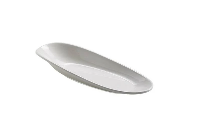 Piatto ovale in melamina bianca