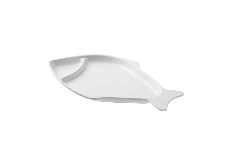 Piatto Pesce in melamina bianca