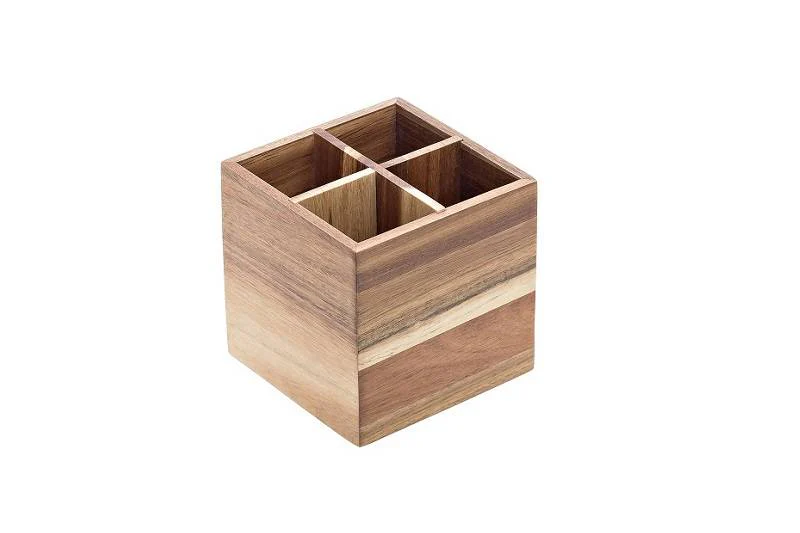 Portaposate 4 scomparti in Acacia