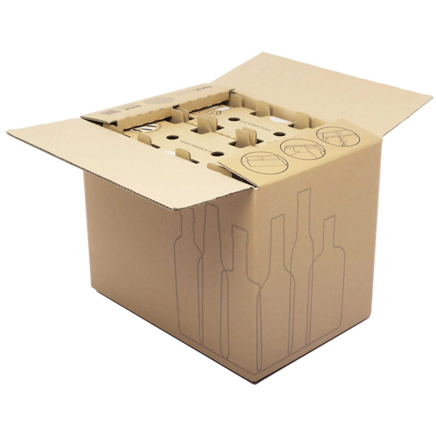 Scatola NAKPACK® Spedizione Bottiglia Medium Avana - Image 4
