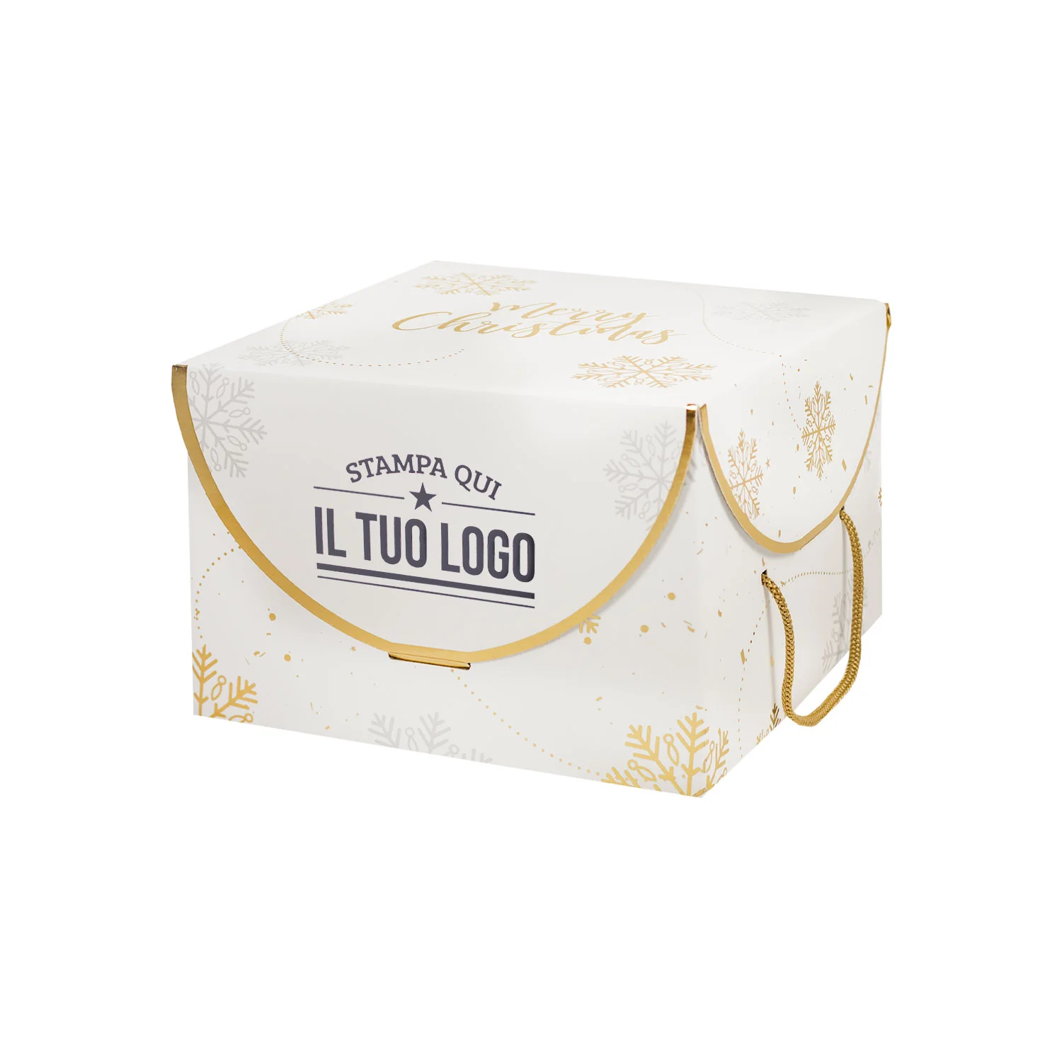 Scatola Portapanettone Fiocco di Neve con cordini Personalizzabile - Image 10