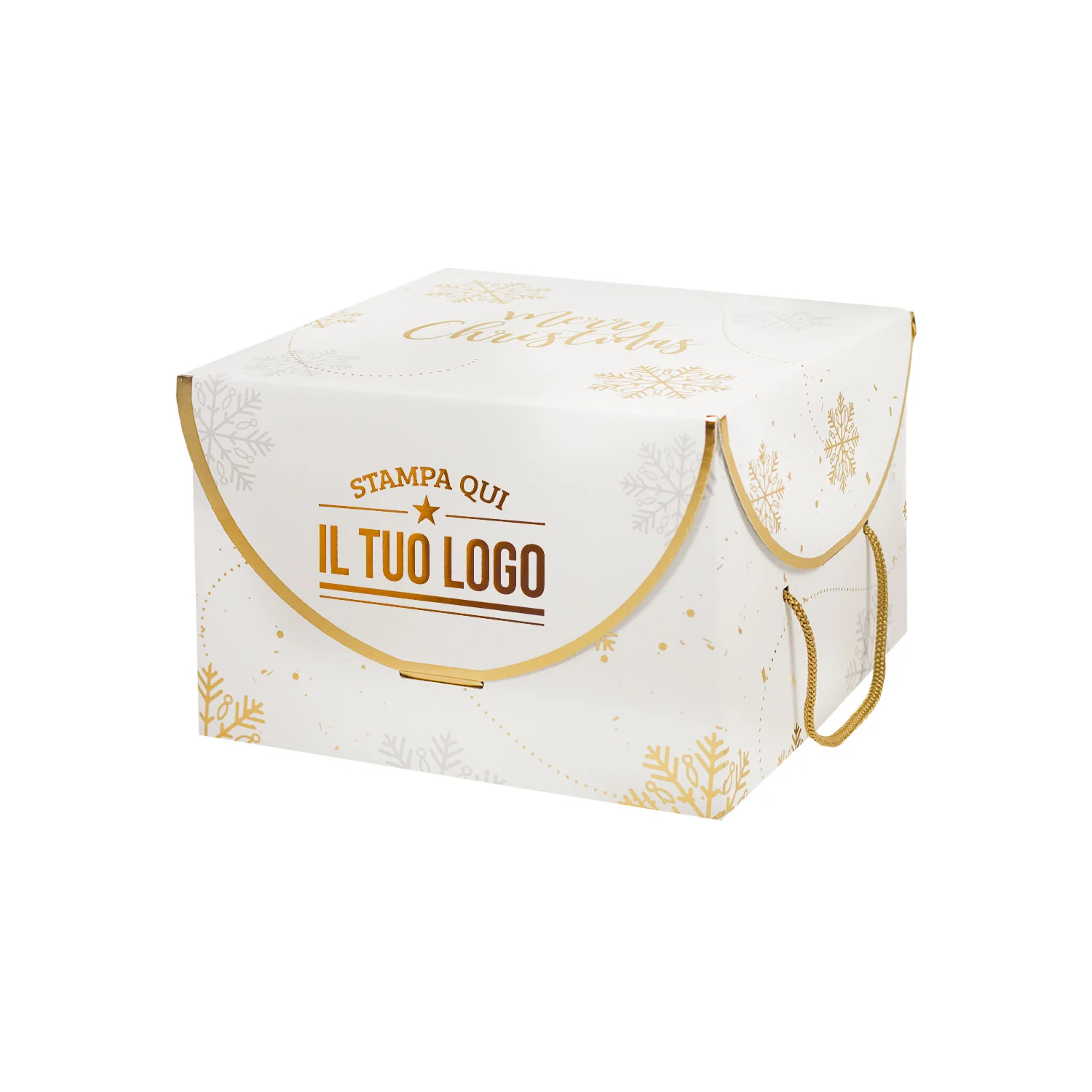 Scatola Portapanettone Fiocco di Neve con cordini Personalizzabile - Image 11