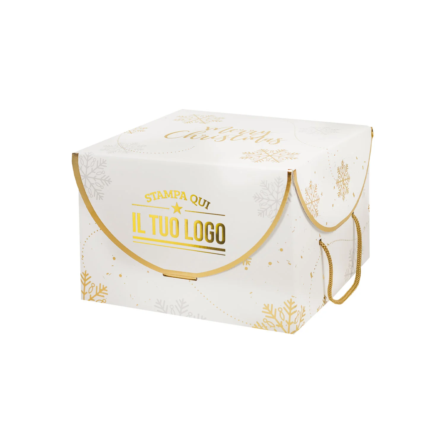 Scatola Portapanettone Fiocco di Neve con cordini Personalizzabile - Image 7