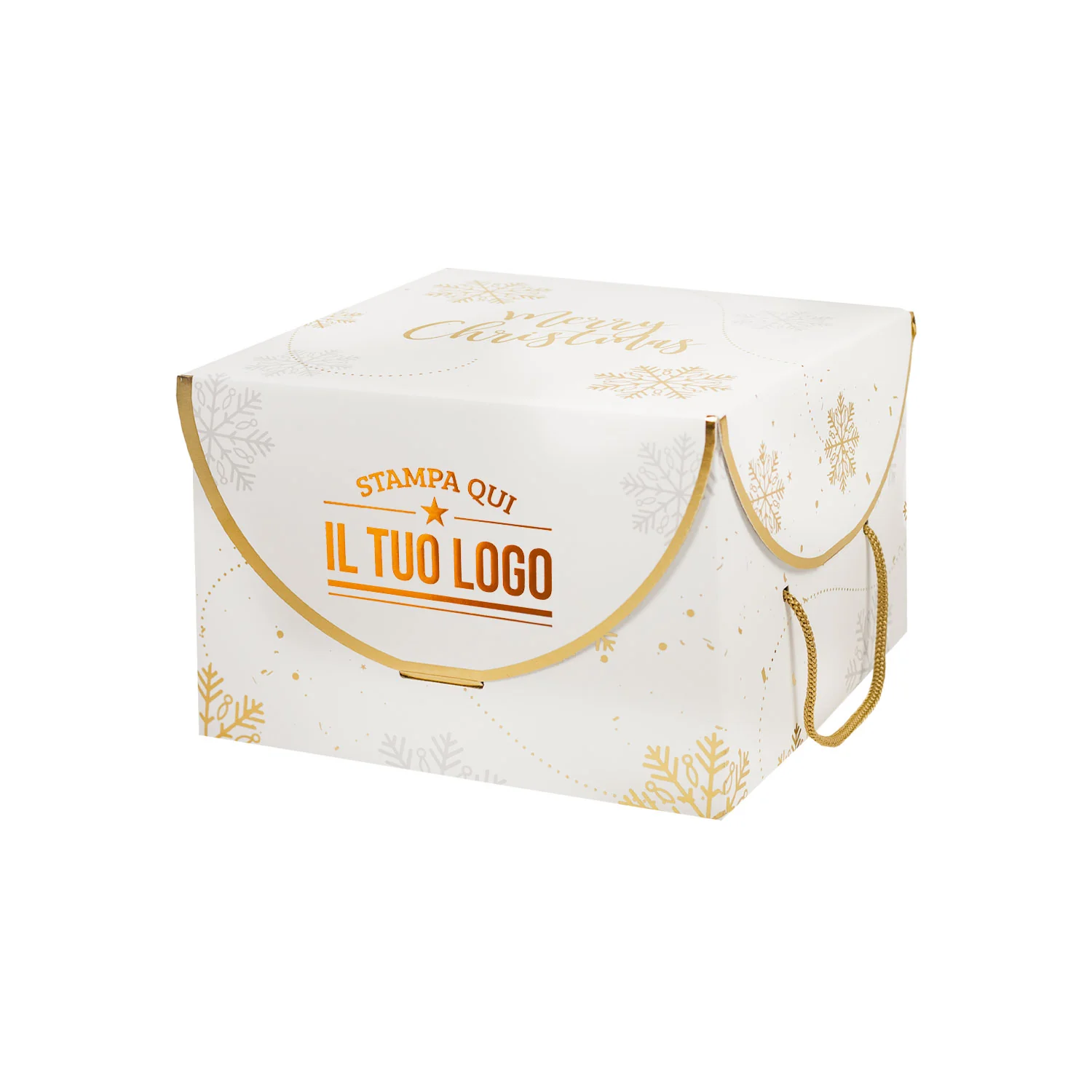 Scatola Portapanettone Fiocco di Neve con cordini Personalizzabile - Image 8