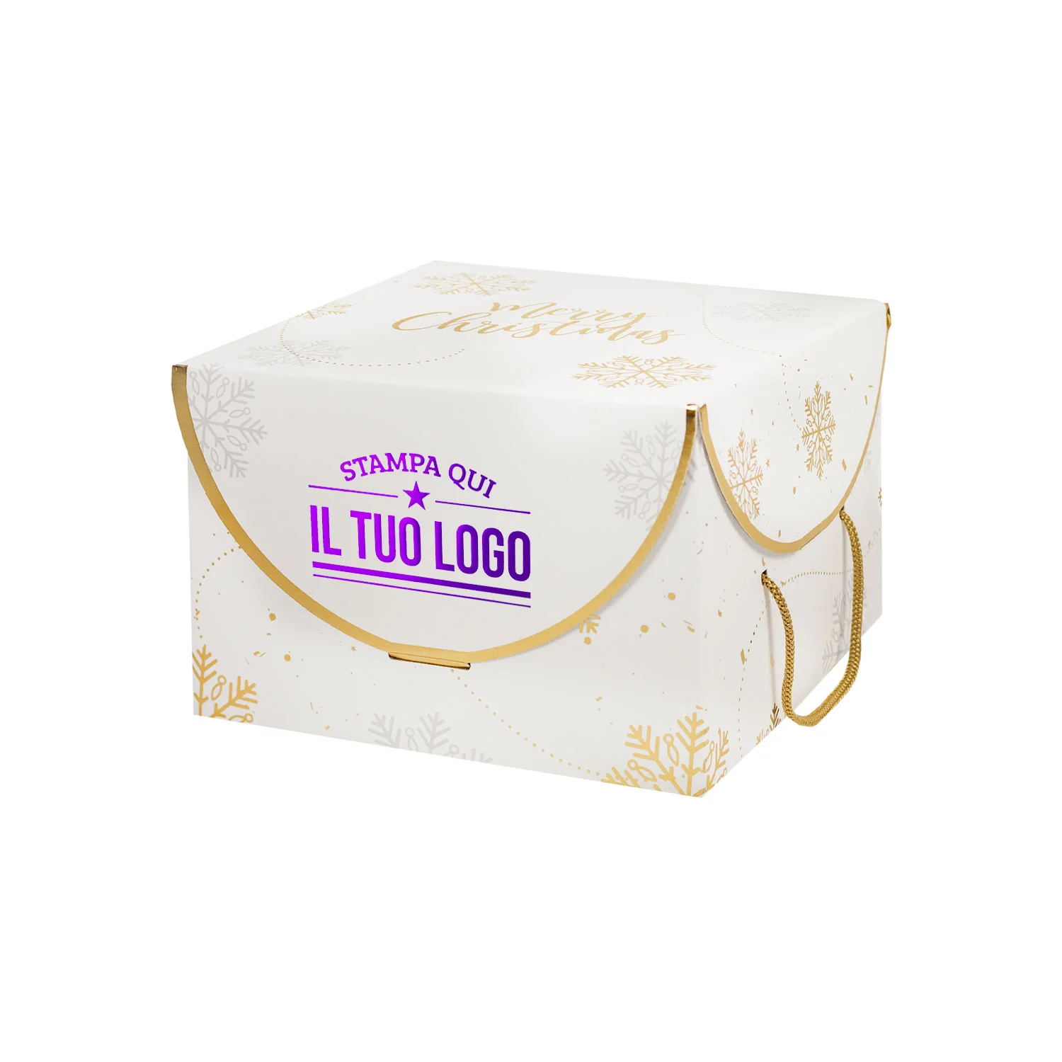Scatola Portapanettone Fiocco di Neve con cordini Personalizzabile - Image 9