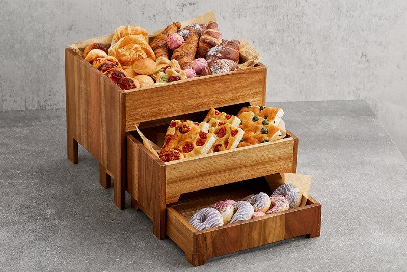 Set buffet acacia in composto da 3 pezzi - Image 2