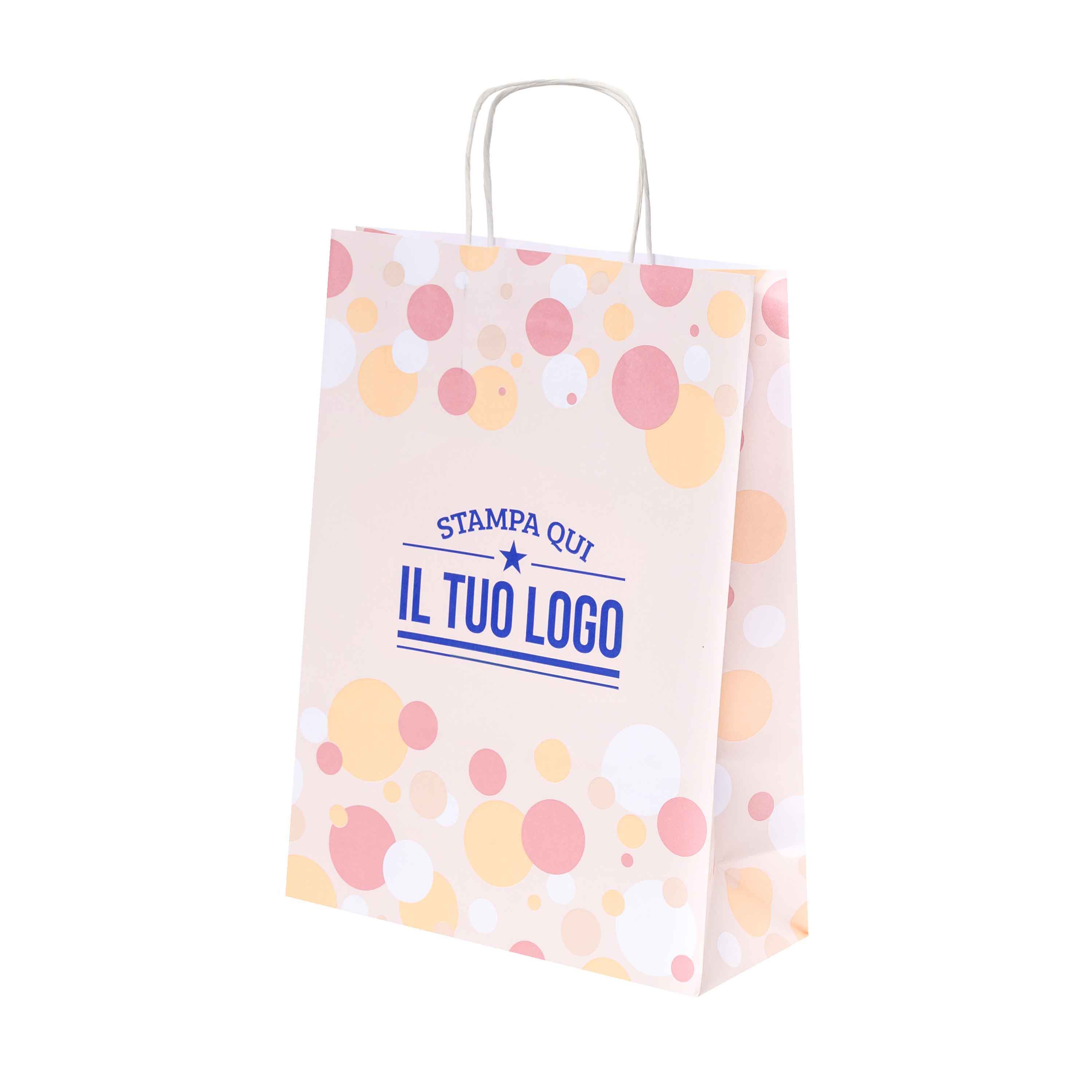 Shopper Carta Bolle Rosa Personalizzabili