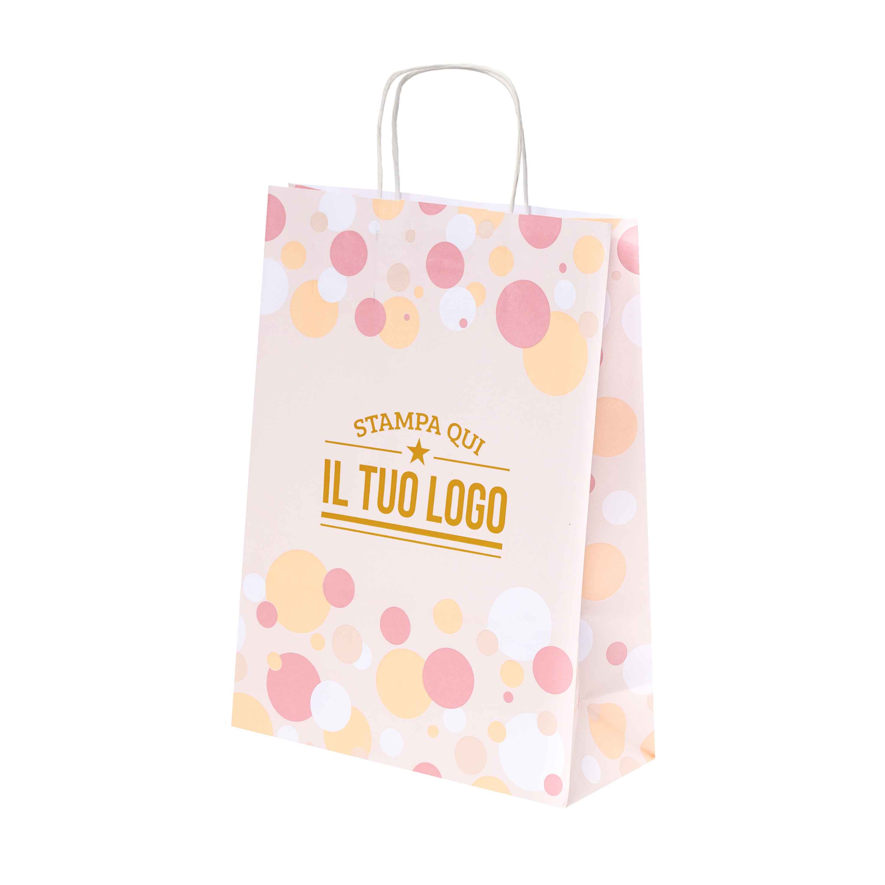 Shopper Carta Bolle Rosa Personalizzabili - Image 4