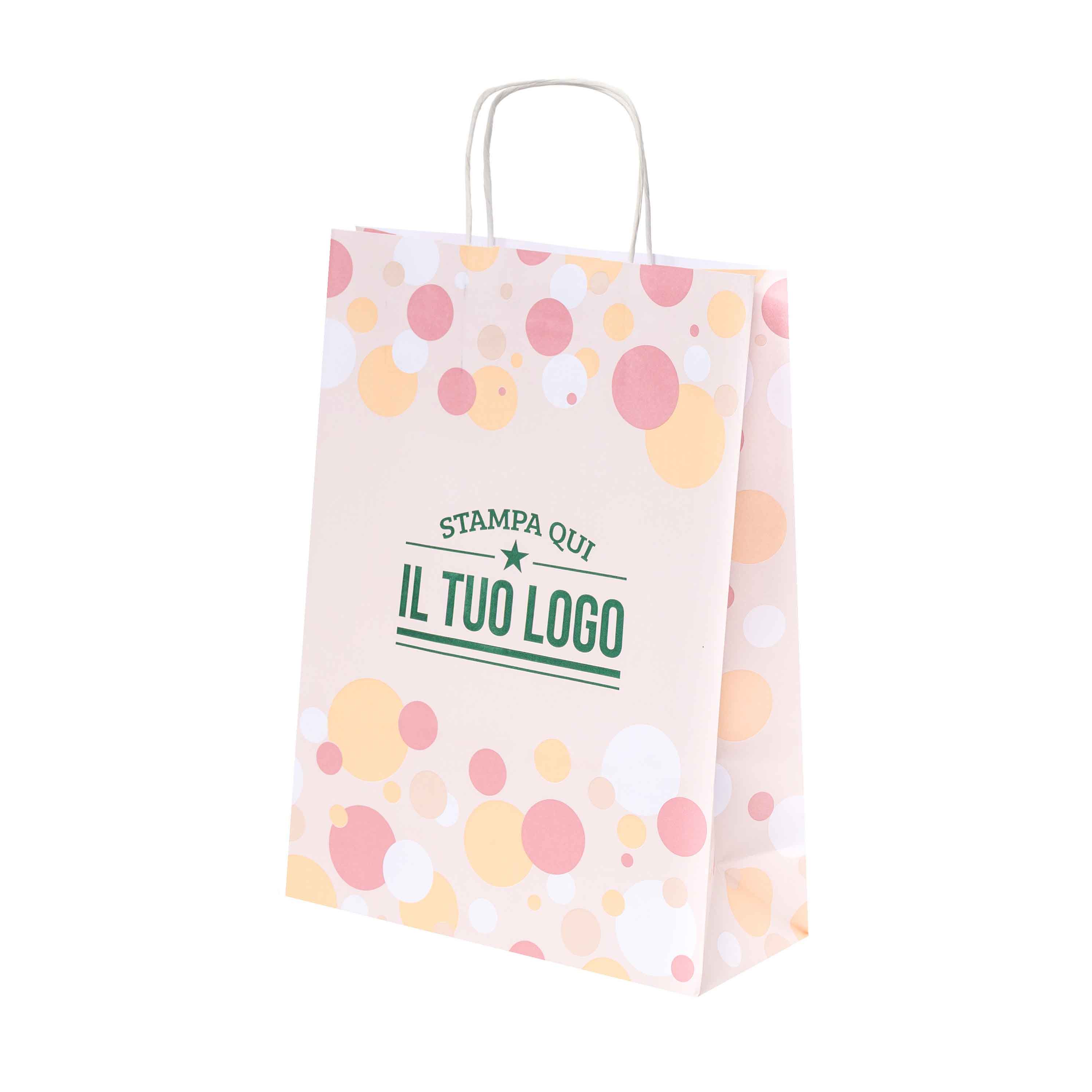 Shopper Carta Bolle Rosa Personalizzabili - Image 5