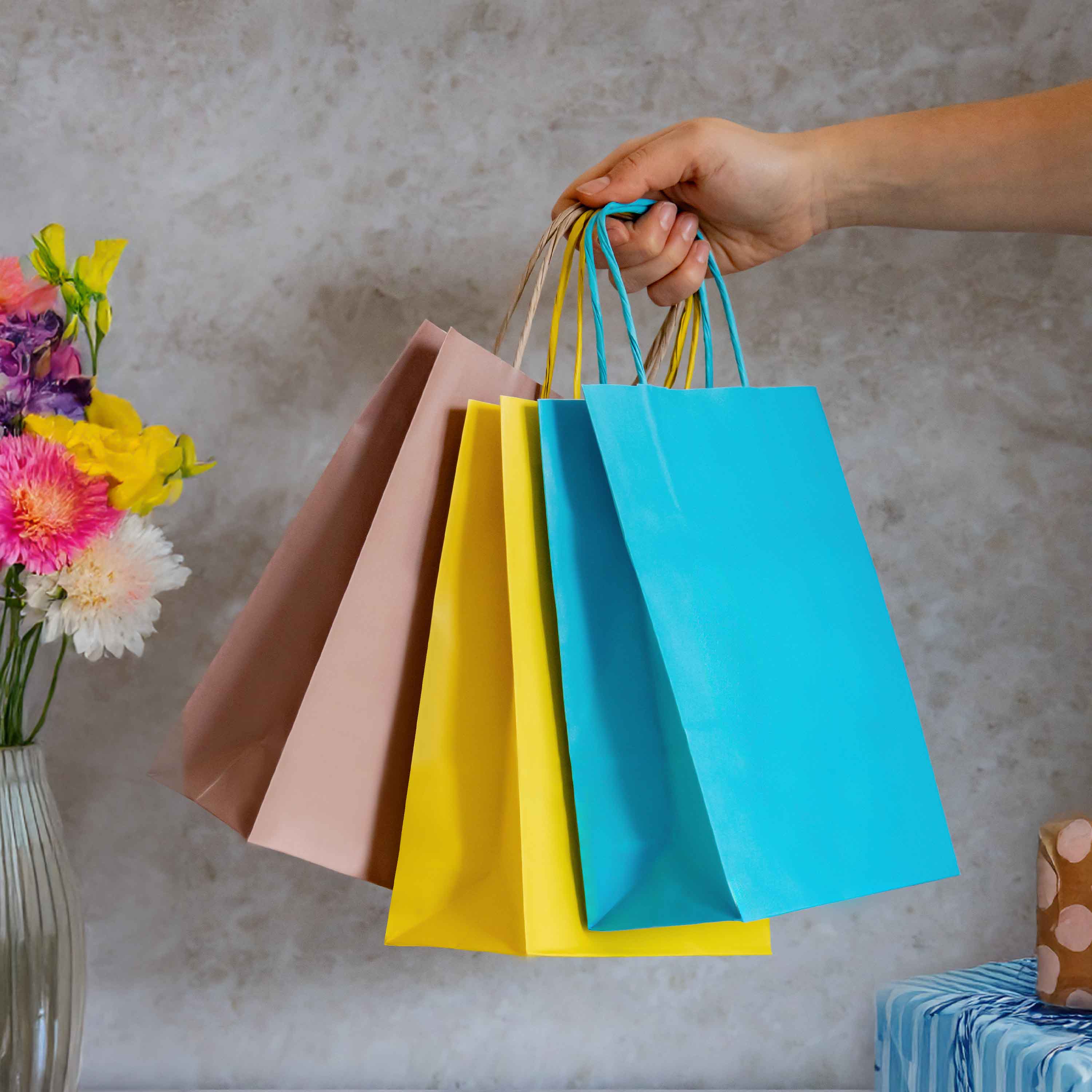 Shopper Carta Colorata Manico in Cordino - Image 2