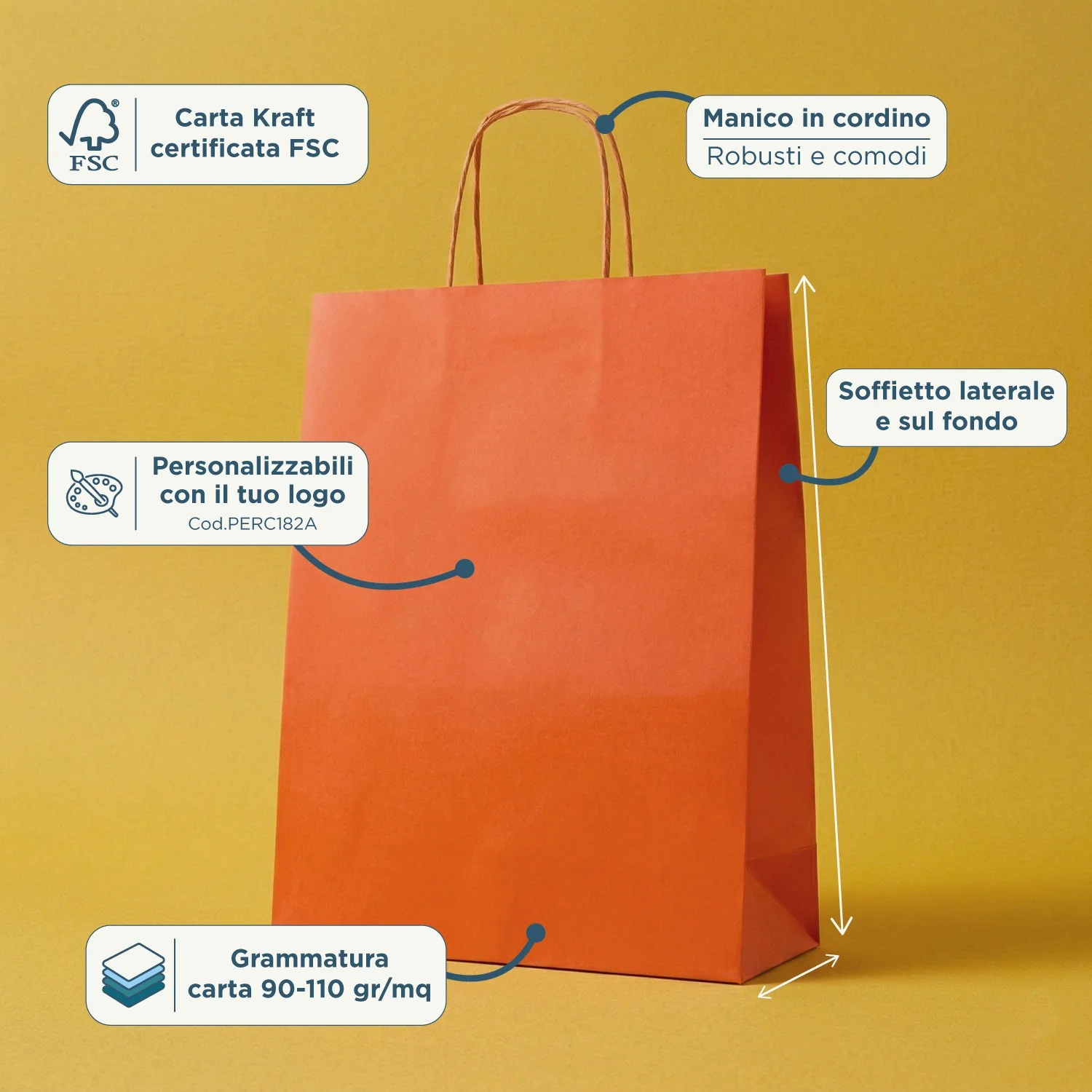 Shopper Carta Colorata Manico in Cordino - Image 3