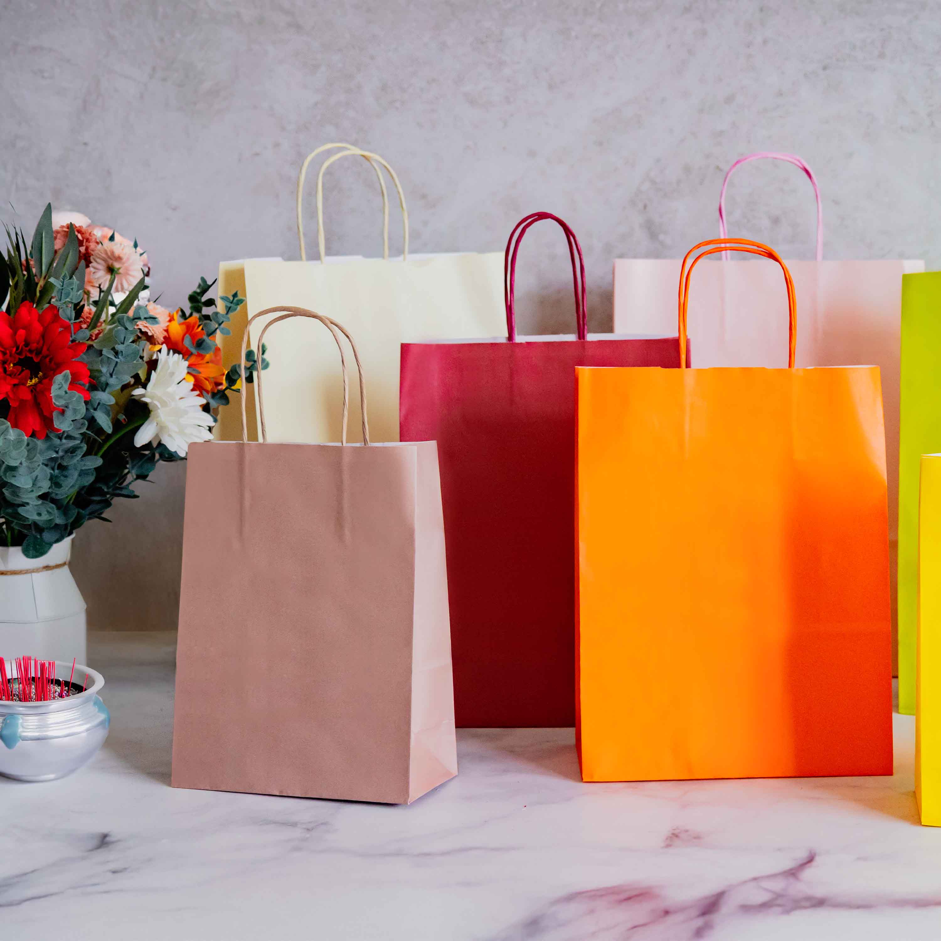 Shopper Carta Colorata Manico in Cordino - Image 5