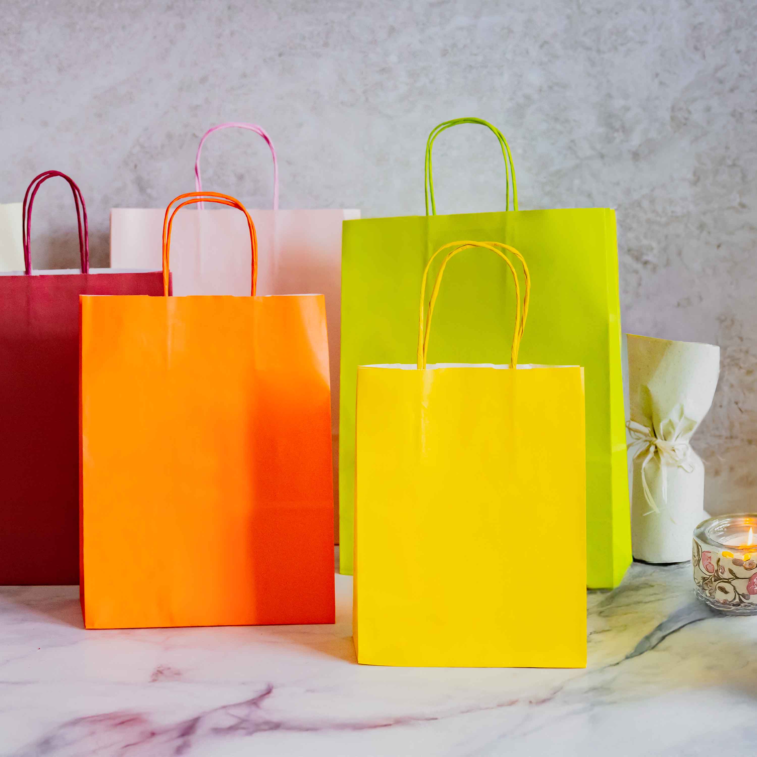 Shopper Carta Colorata Manico in Cordino - Image 6