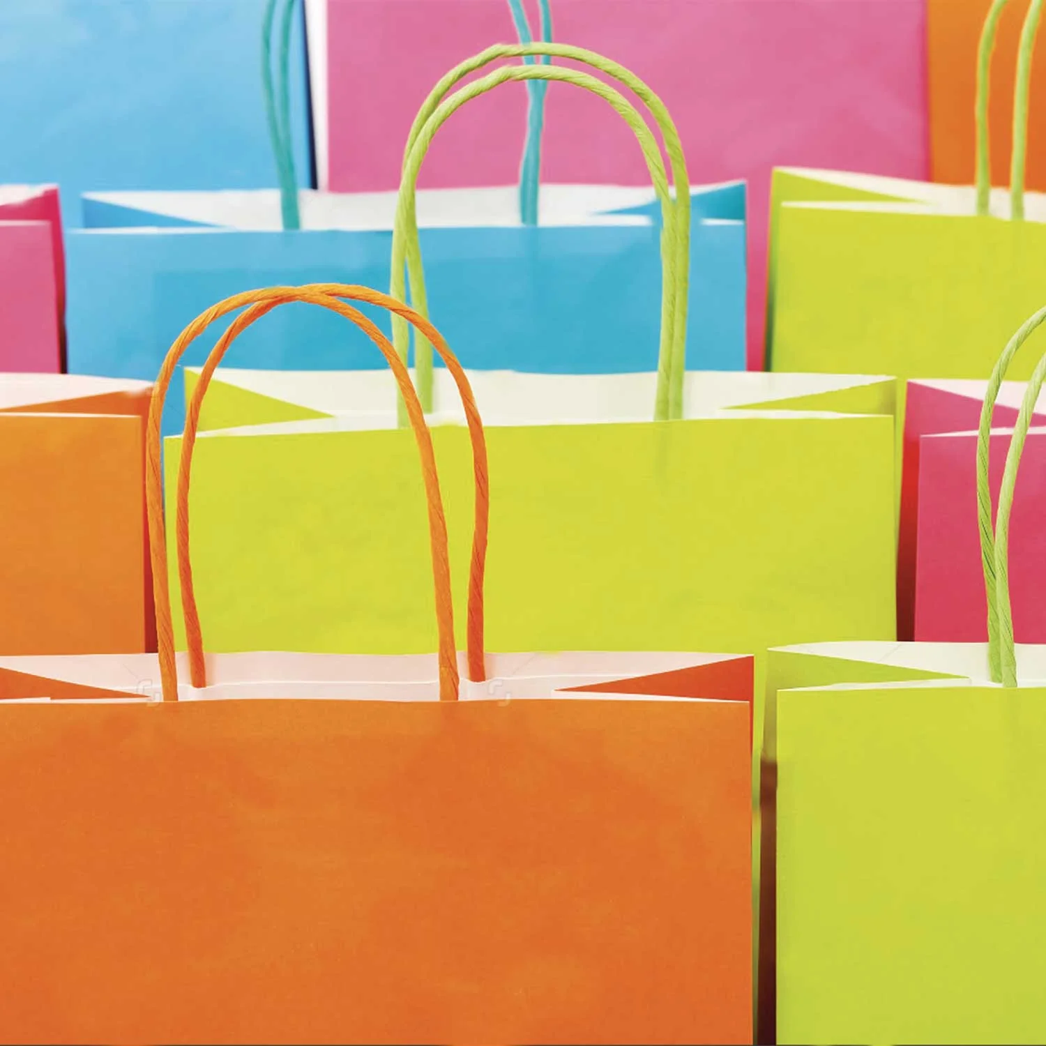 Shopper Carta Colorata Manico in Cordino - Image 7