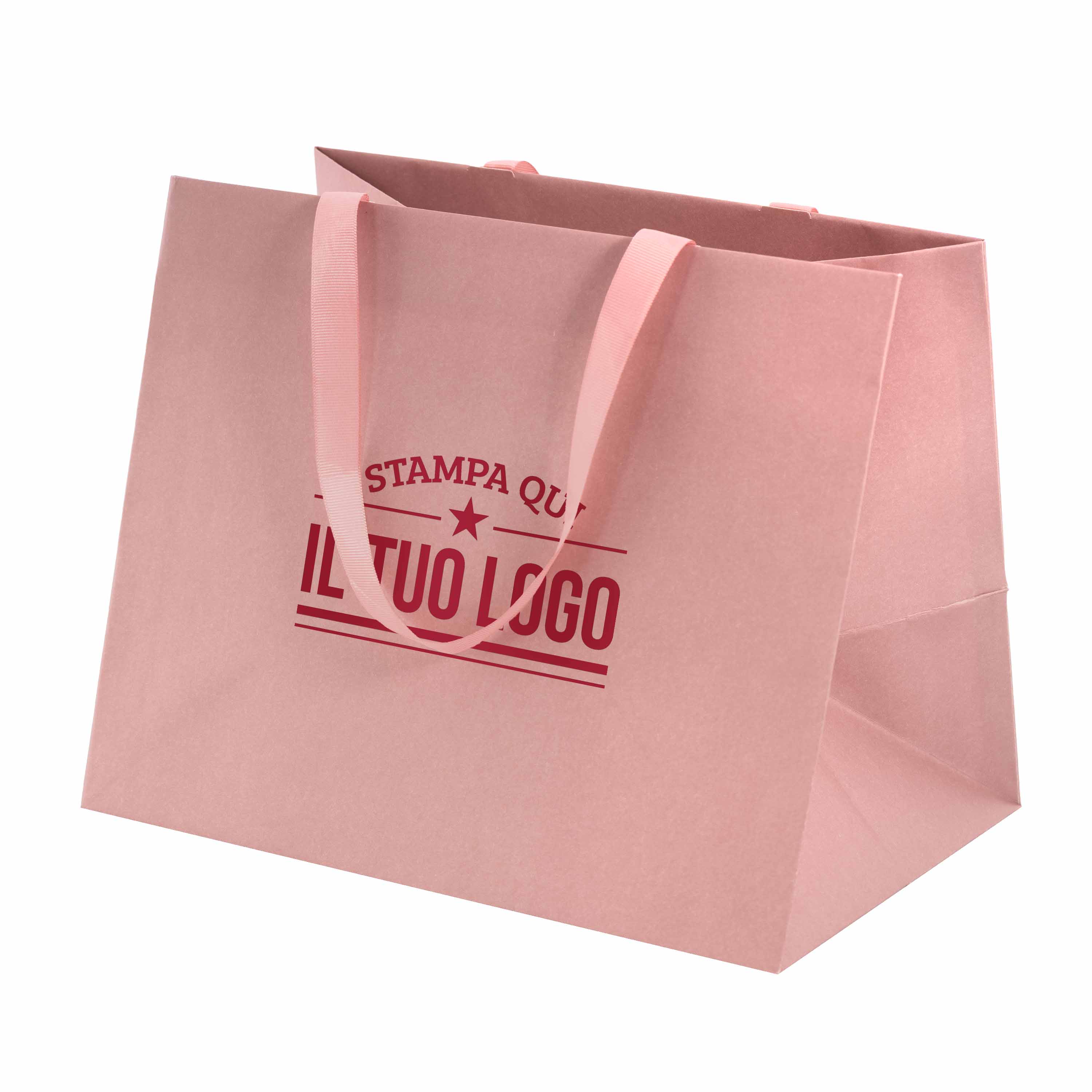 Shopper Carta Elegance con manici Gros Grain Fondo Largo - Image 4