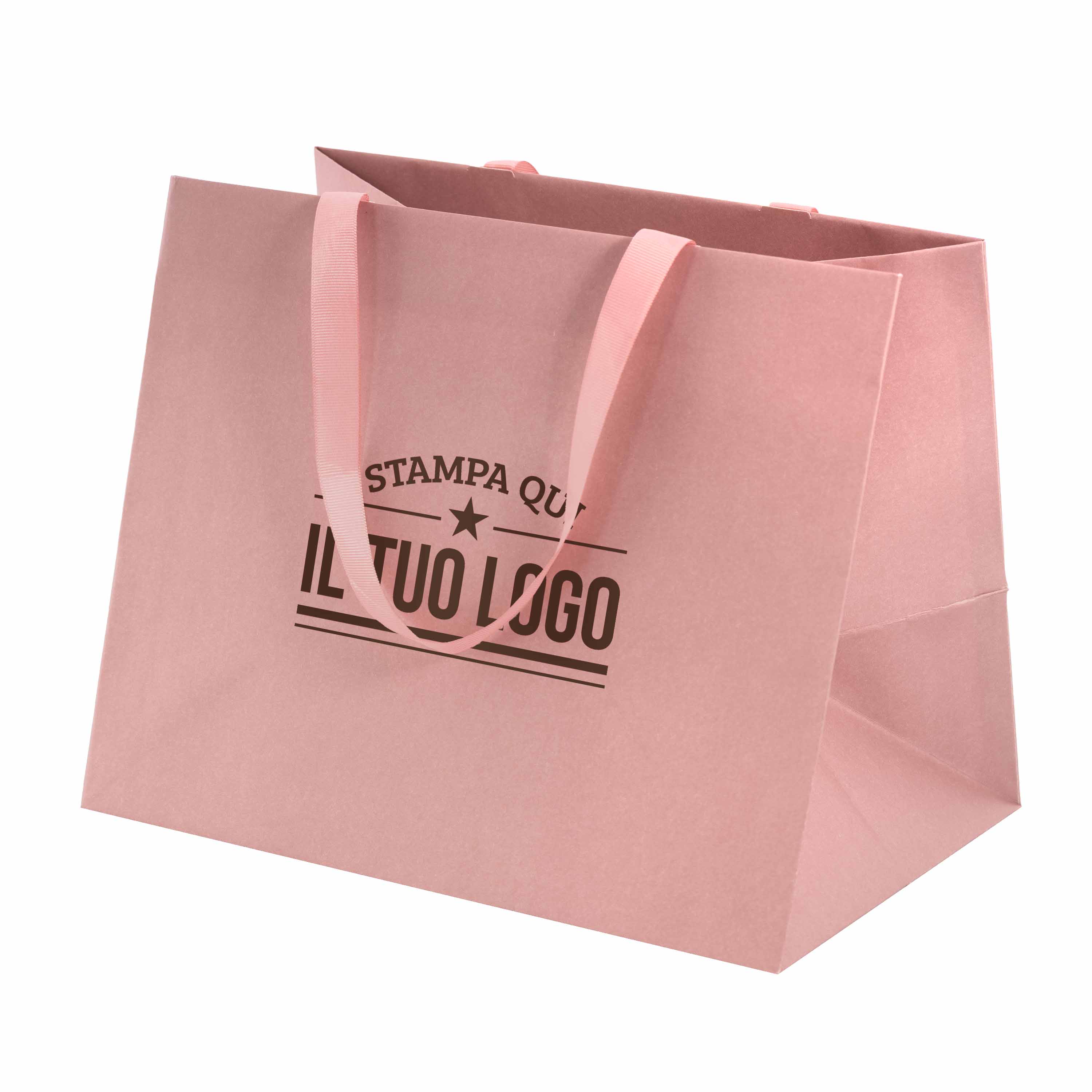 Shopper Carta Elegance con manici Gros Grain Fondo Largo - Image 5
