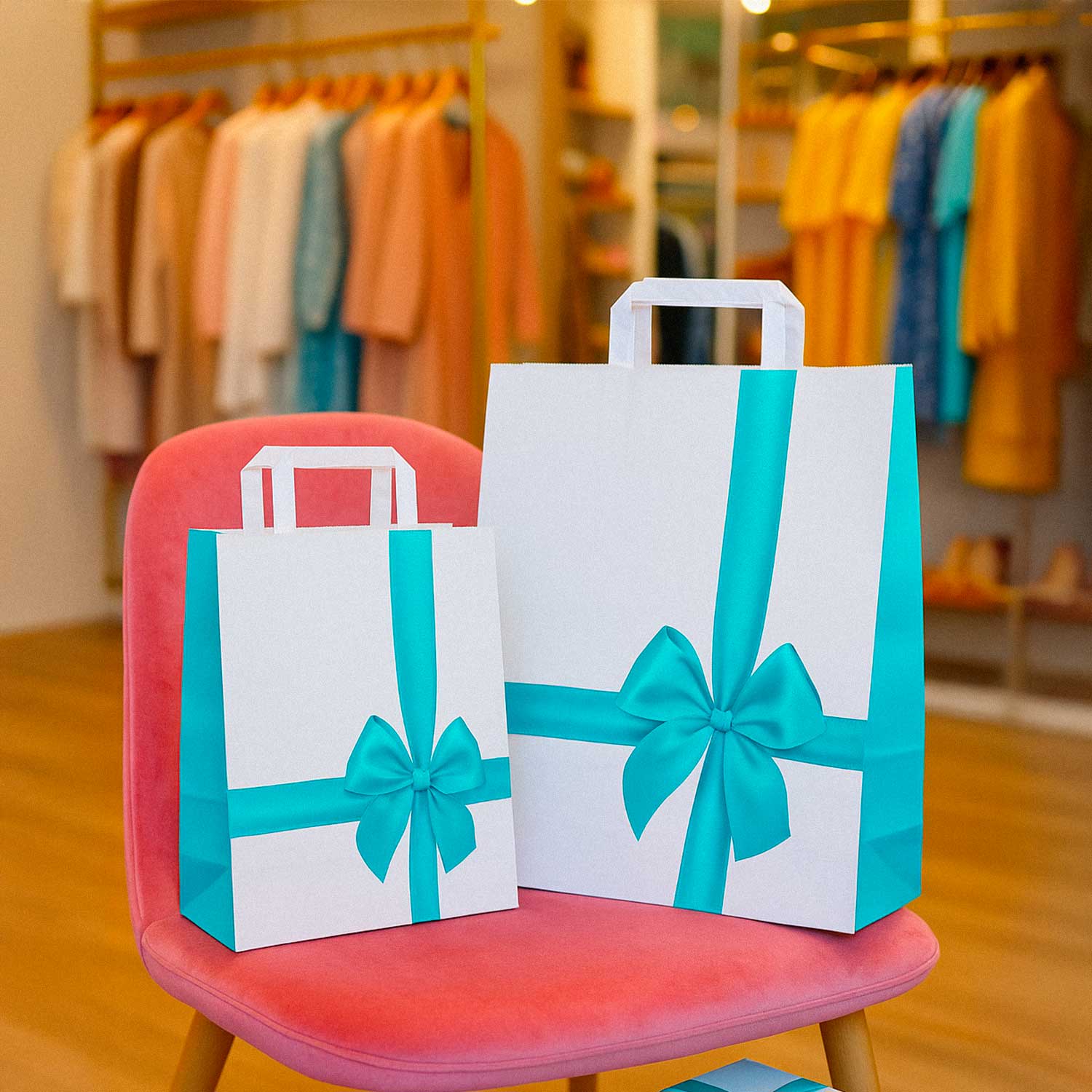 Shopper Carta Fantasia Fiocco Acquamarina - Image 2