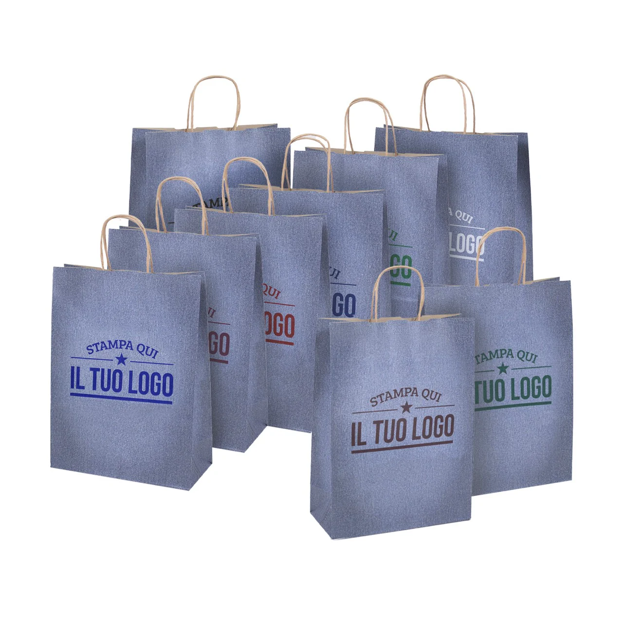 Shopper Carta Jeans Personalizzata Stampa Flessografica - Image 3