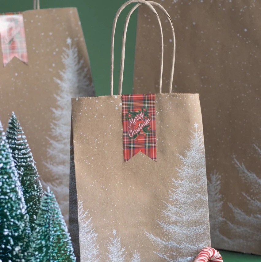 Shopper Carta Kraft Bianco Natale - Image 3