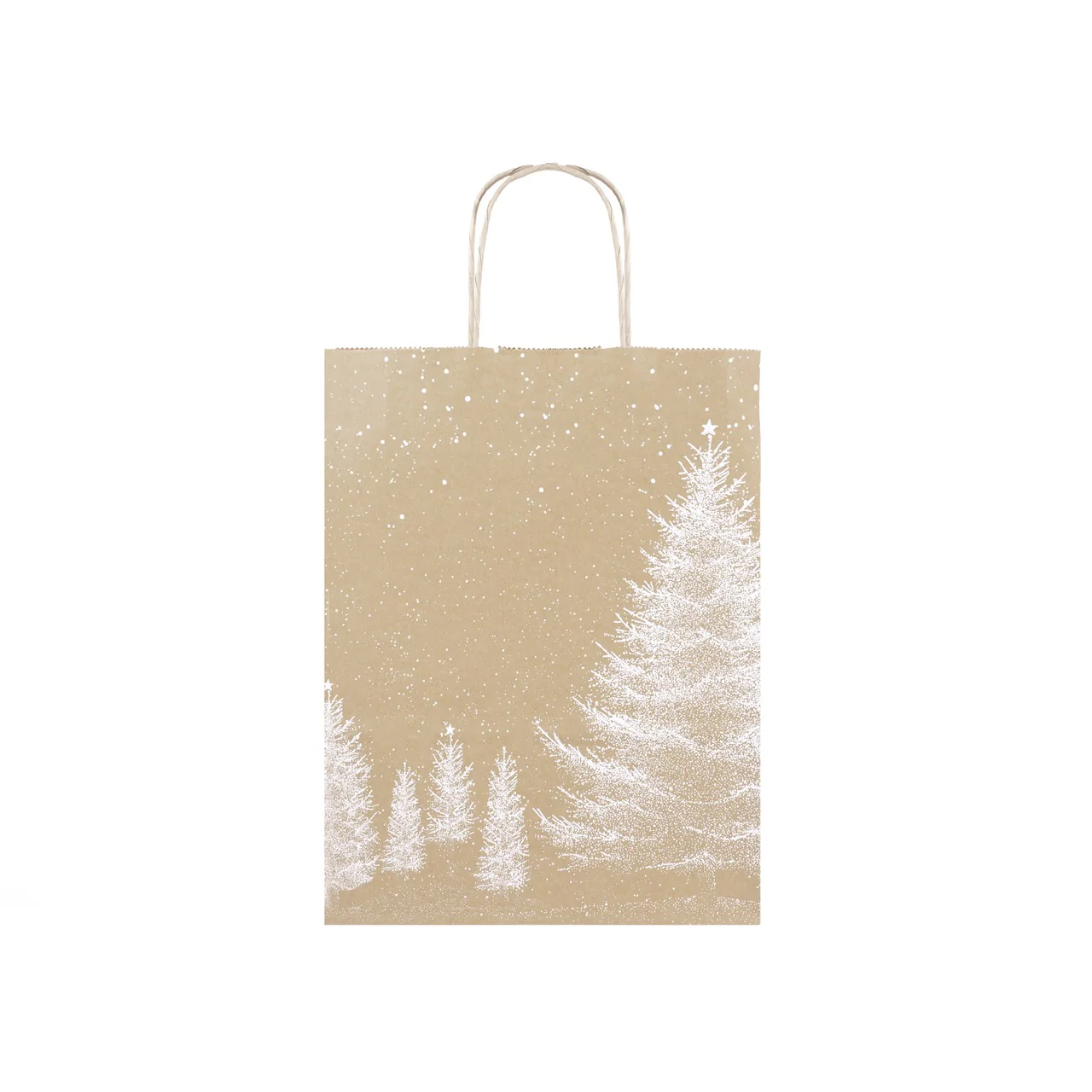 Shopper Carta Kraft Bianco Natale - Image 6