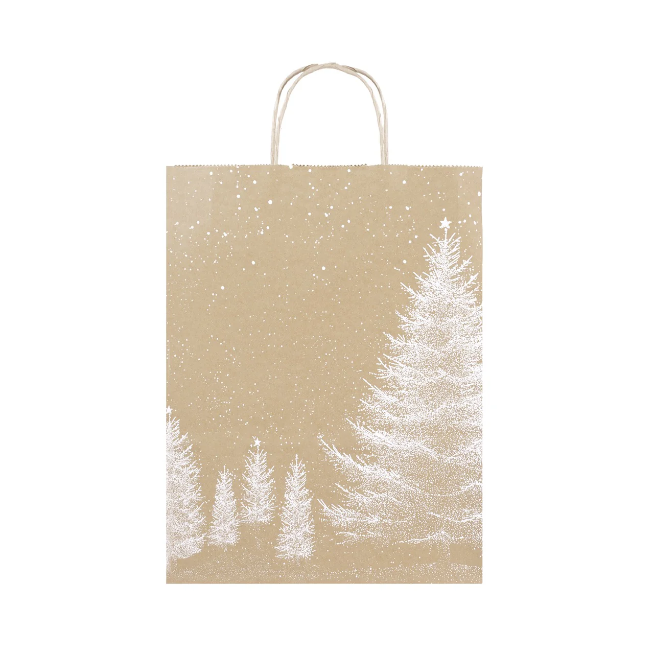 Shopper Carta Kraft Bianco Natale - Image 7