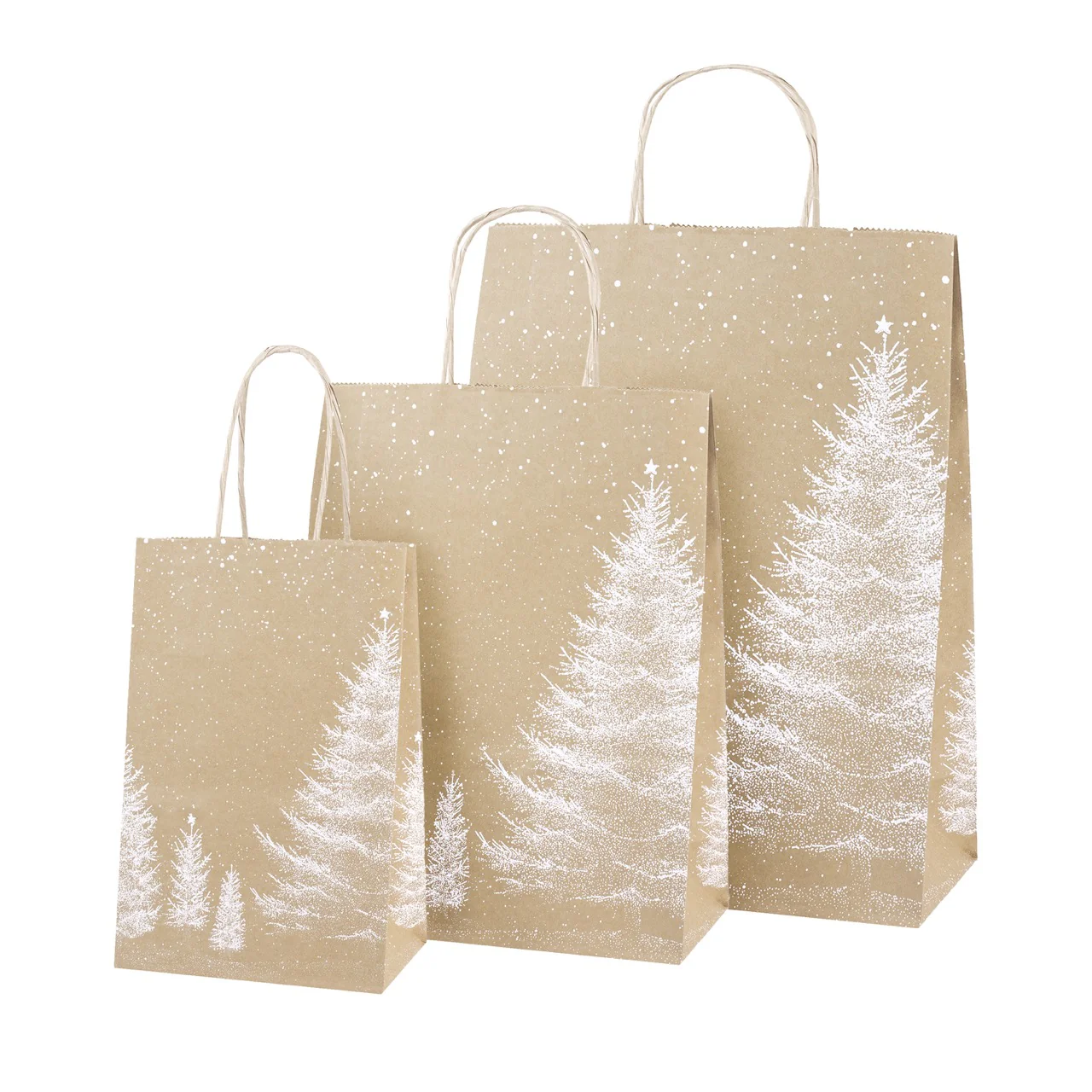 Shopper Carta Kraft Bianco Natale - Image 8
