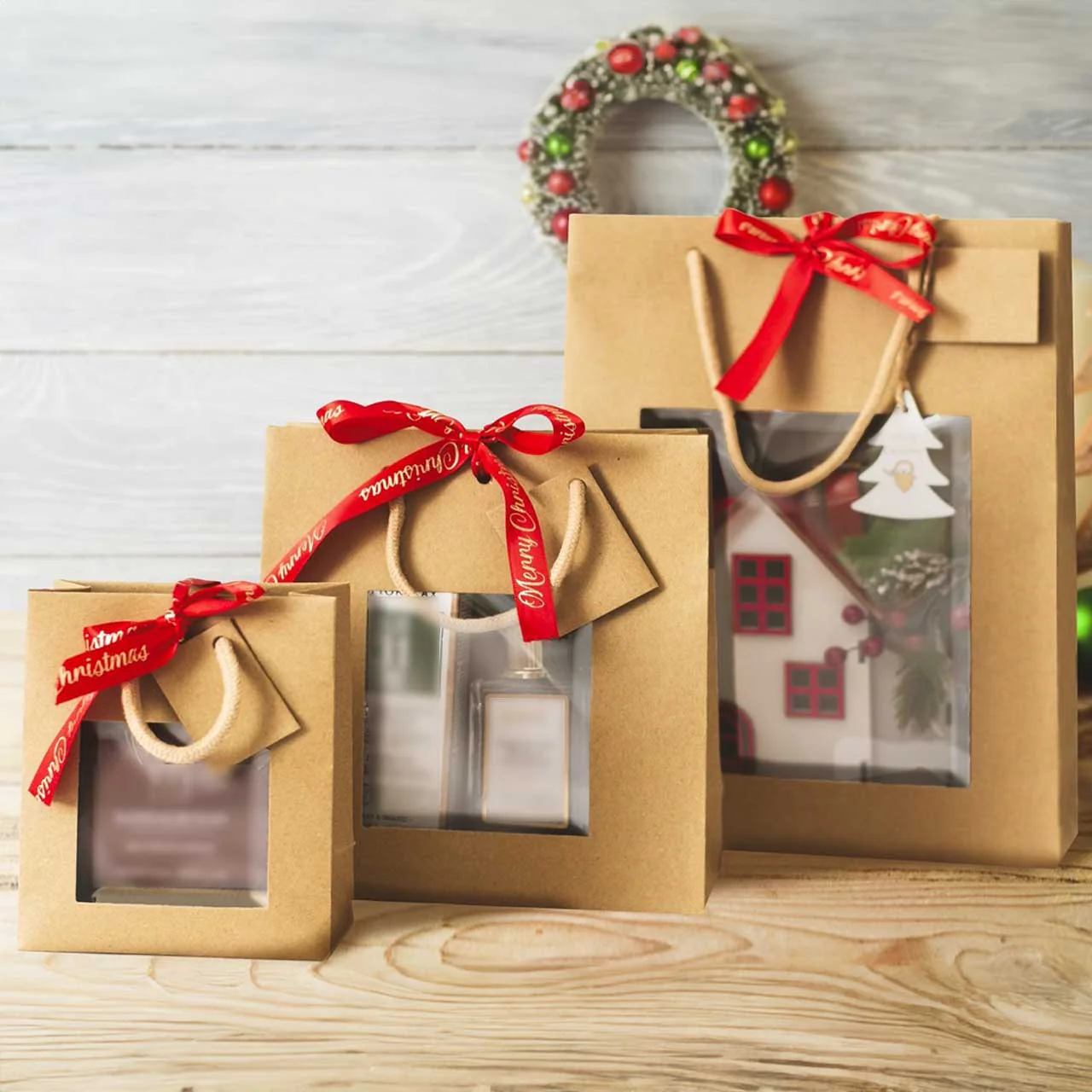 Shopper Carta Kraft Lusso con Finestra - Image 3