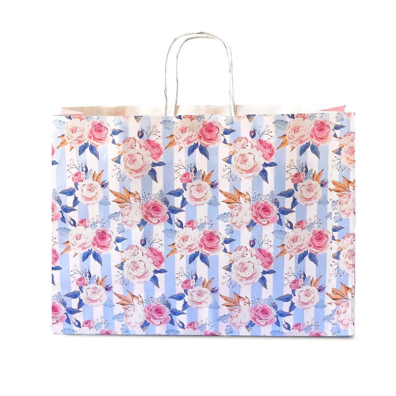 Shopper Carta Fantasia Rose Shabby Chic Manico in Cordino - Image 10