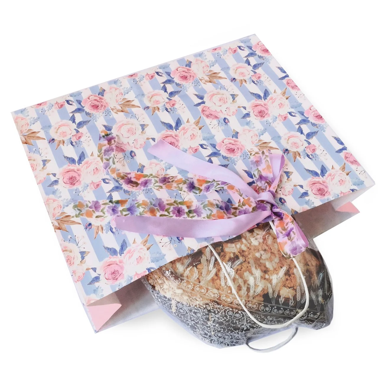 Shopper Carta Fantasia Rose Shabby Chic Manico in Cordino - Image 12
