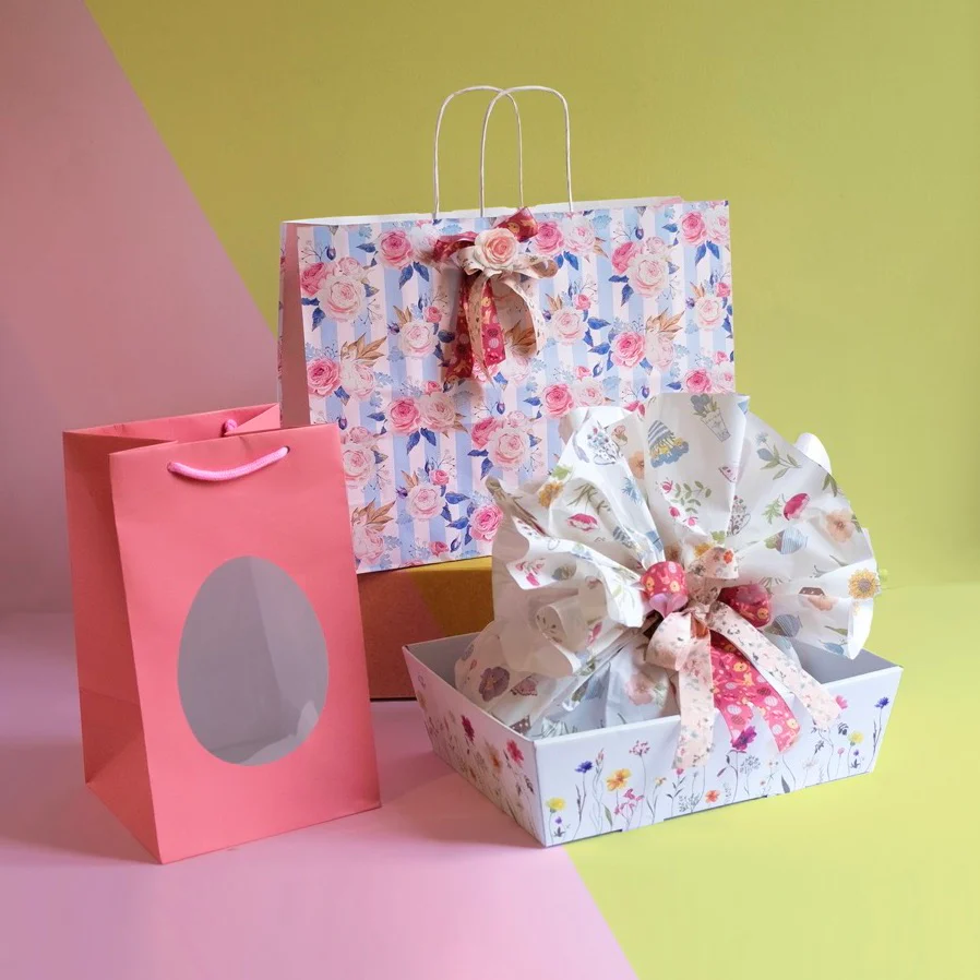 Shopper Carta Fantasia Rose Shabby Chic Manico in Cordino - Image 8