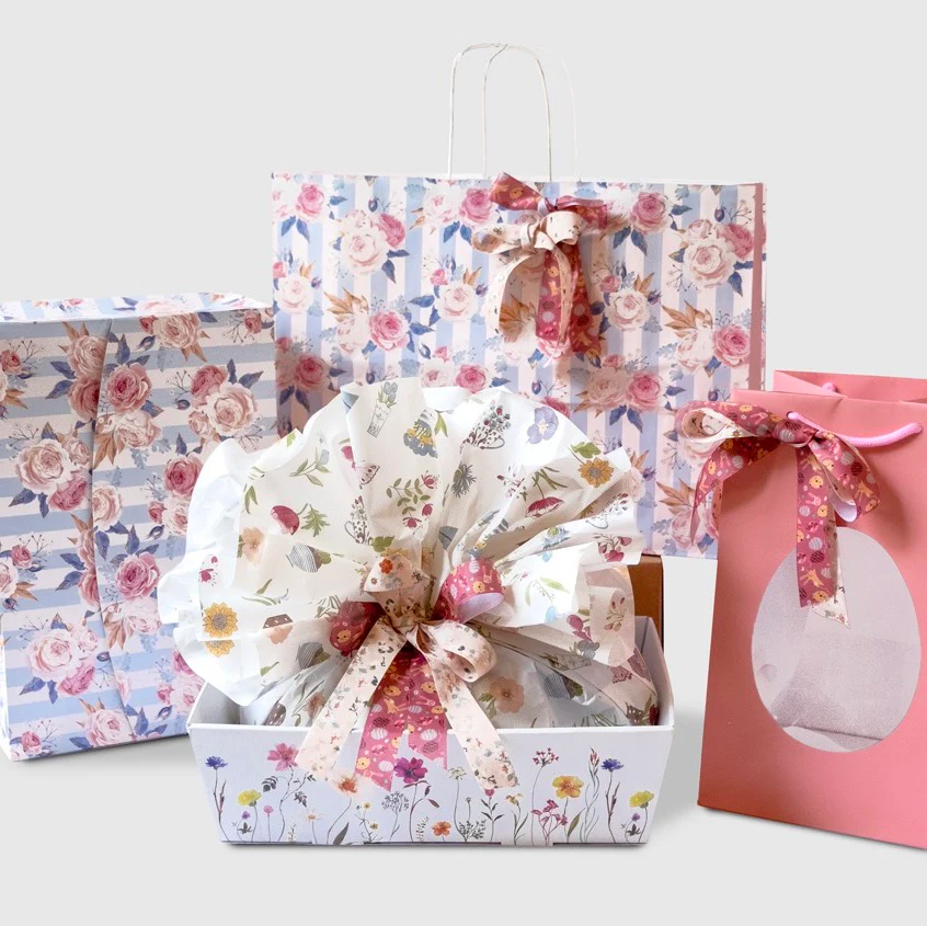 Shopper Carta Fantasia Rose Shabby Chic Manico in Cordino - Image 9