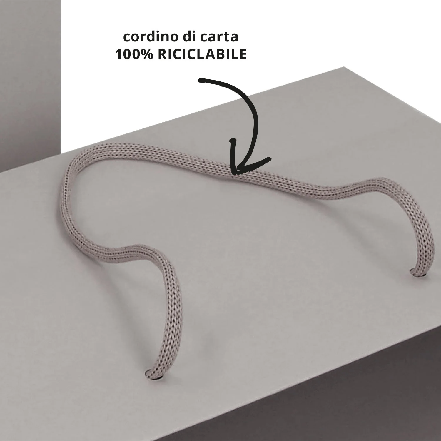 Shopper Carta Riciclata manico in carta Naturale - Image 3