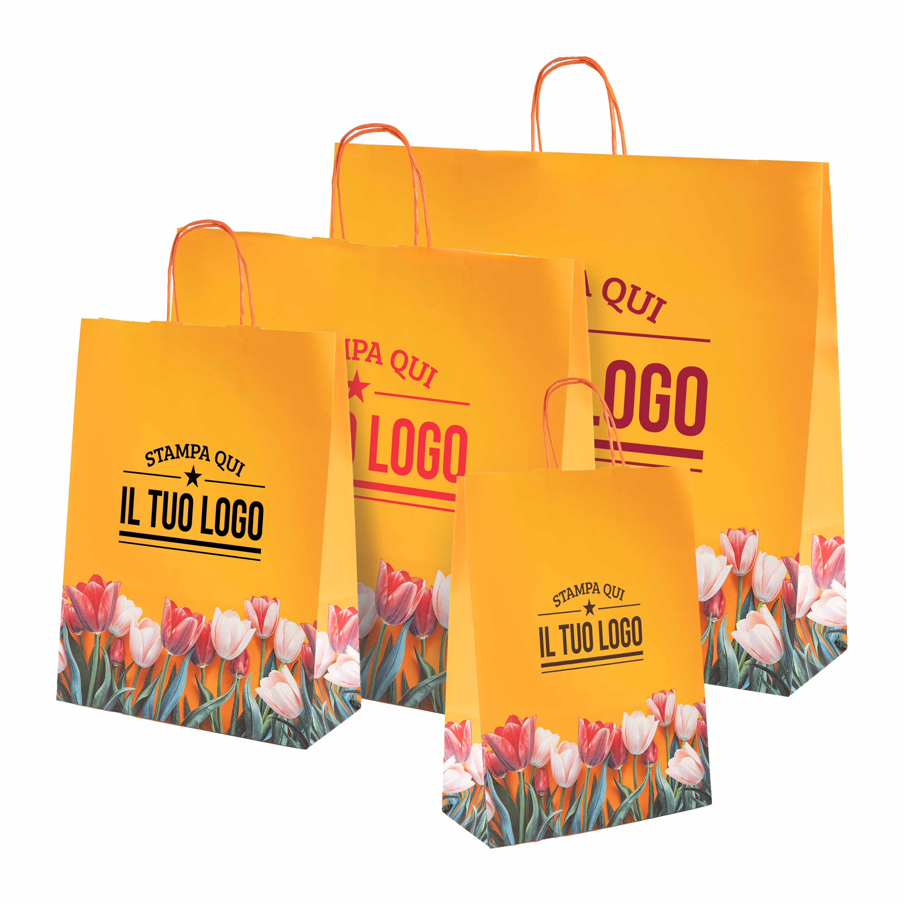 Shopper carta Tulipano Personalizzabile con cordino - Image 2