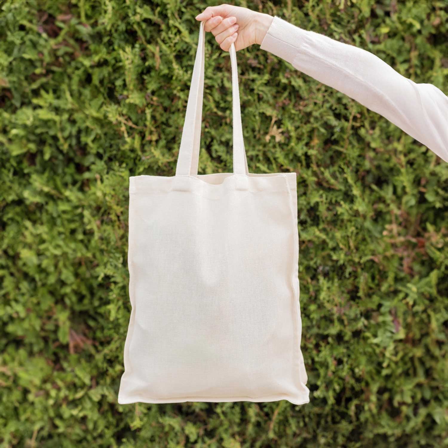 Shopper Cotone manico lungo Naturale - Image 3
