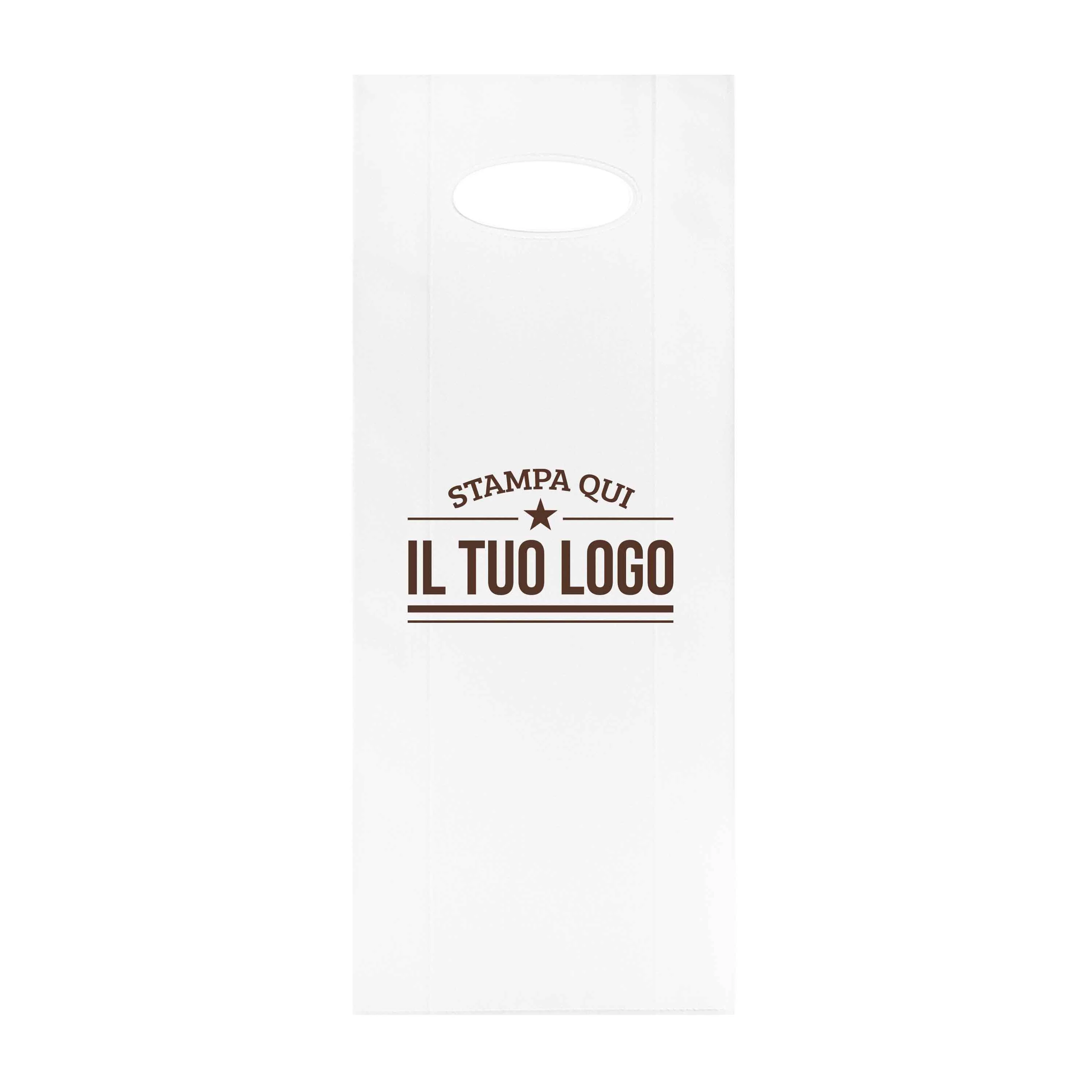Shopper in Plastica Bianca Porta Bottiglie Personalizzabile - Image 13