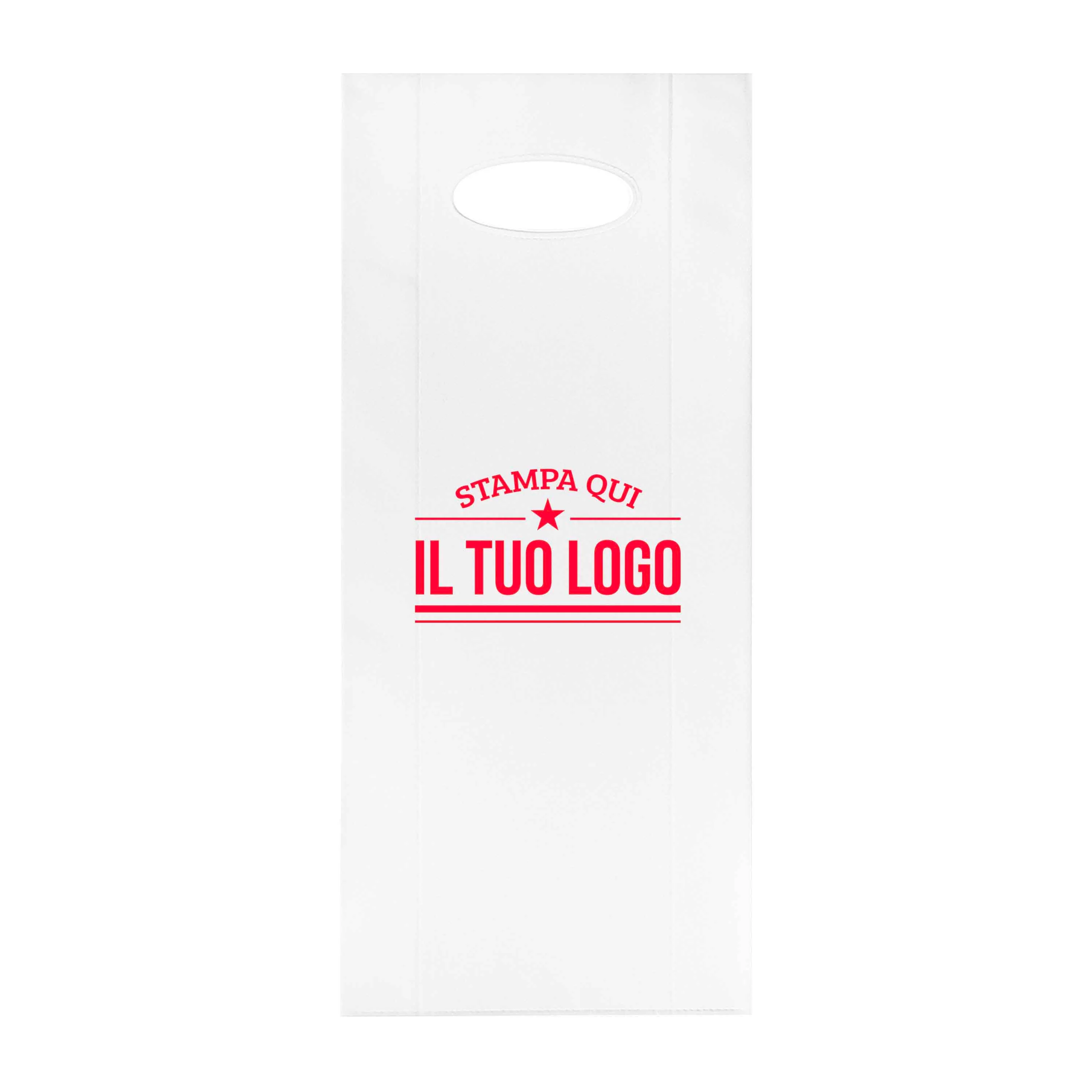 Shopper in Plastica Bianca Porta Bottiglie Personalizzabile - Image 15