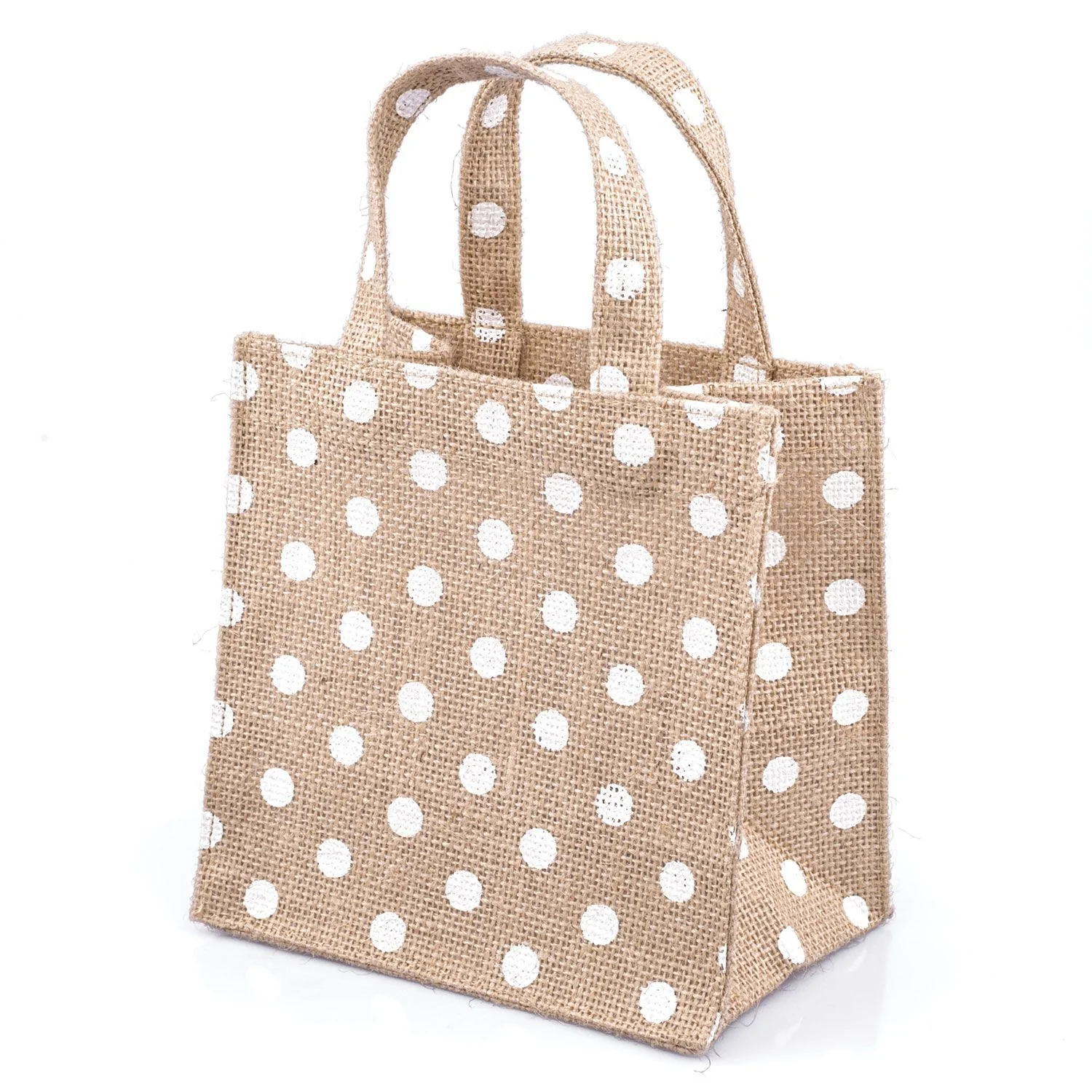 Shopper Juta a Pois Naturale