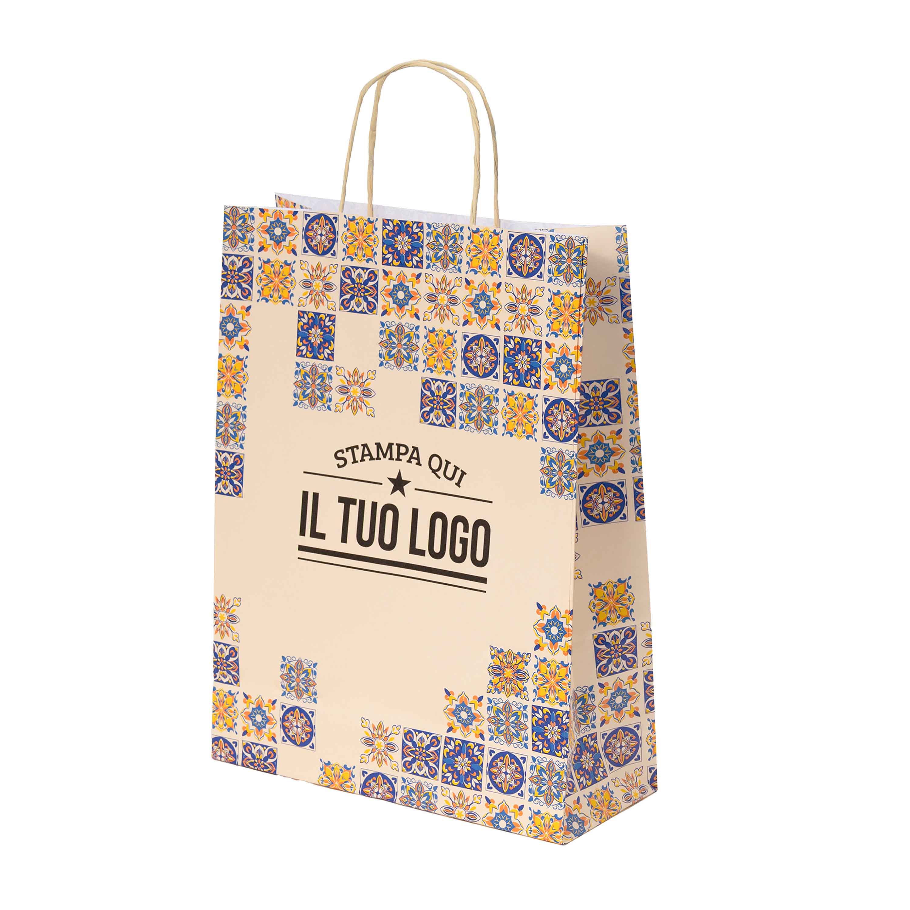Shopper Maioliche Colorate in Carta Personalizzabili - Image 10