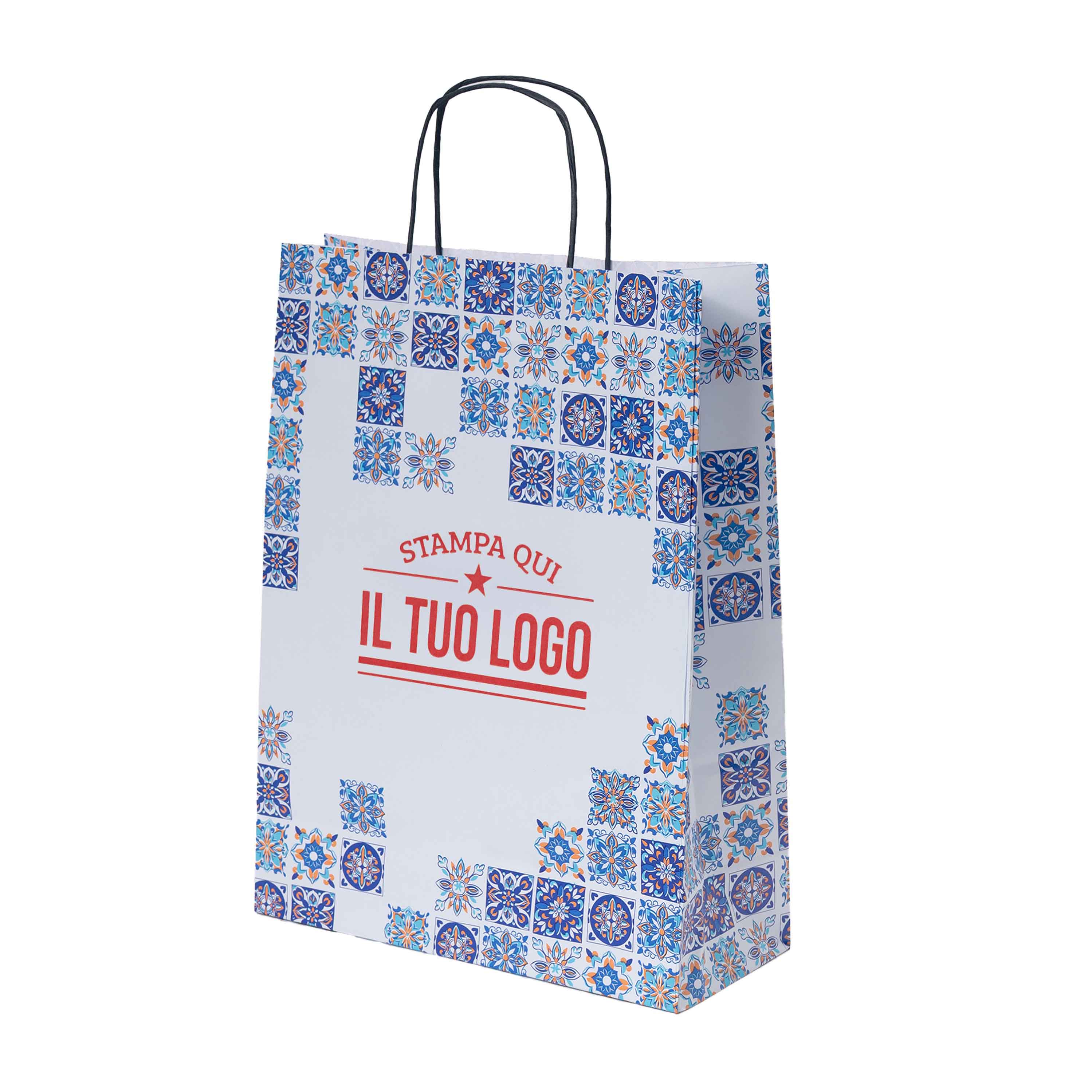 Shopper Maioliche Colorate in Carta Personalizzabili - Image 12