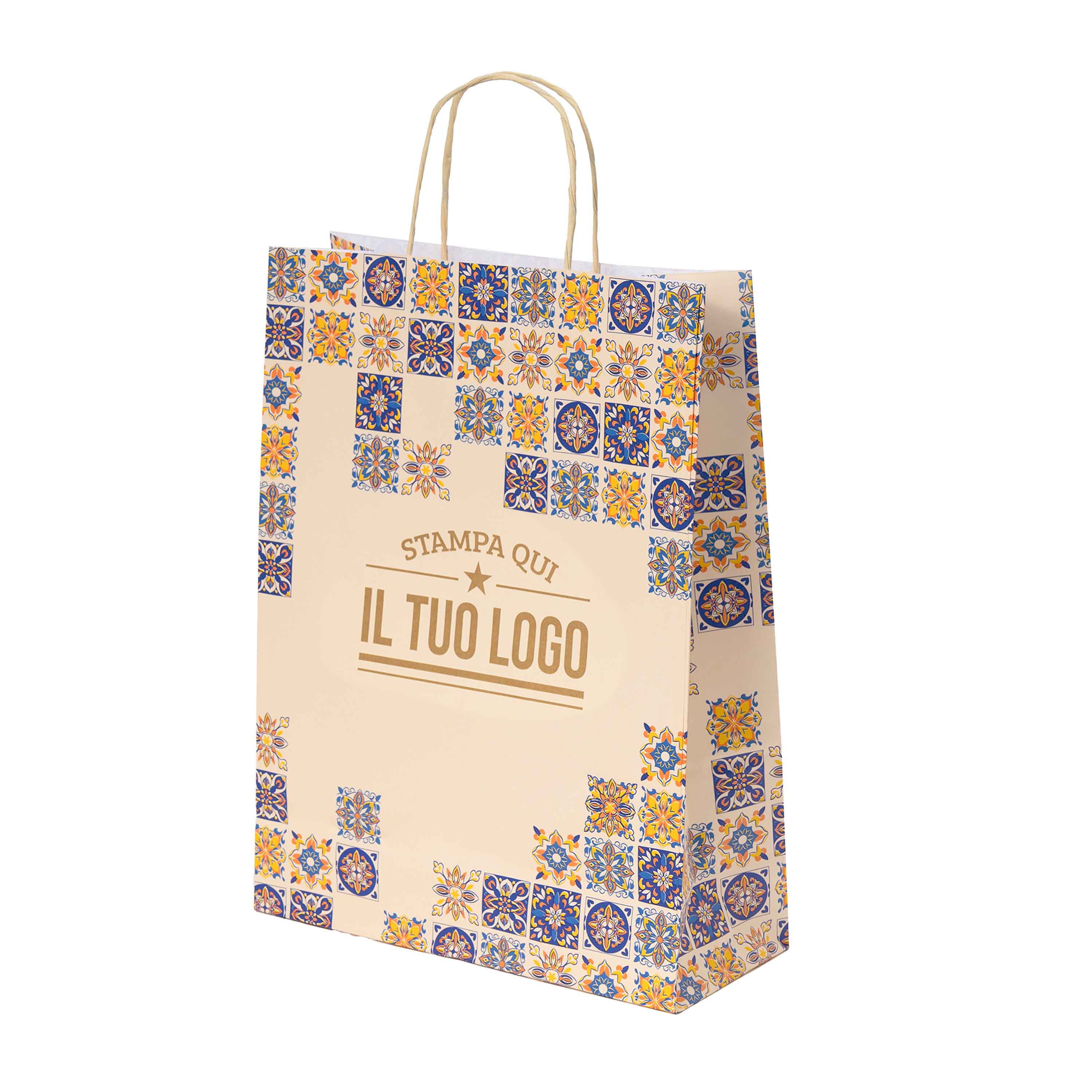 Shopper Maioliche Colorate in Carta Personalizzabili - Image 14