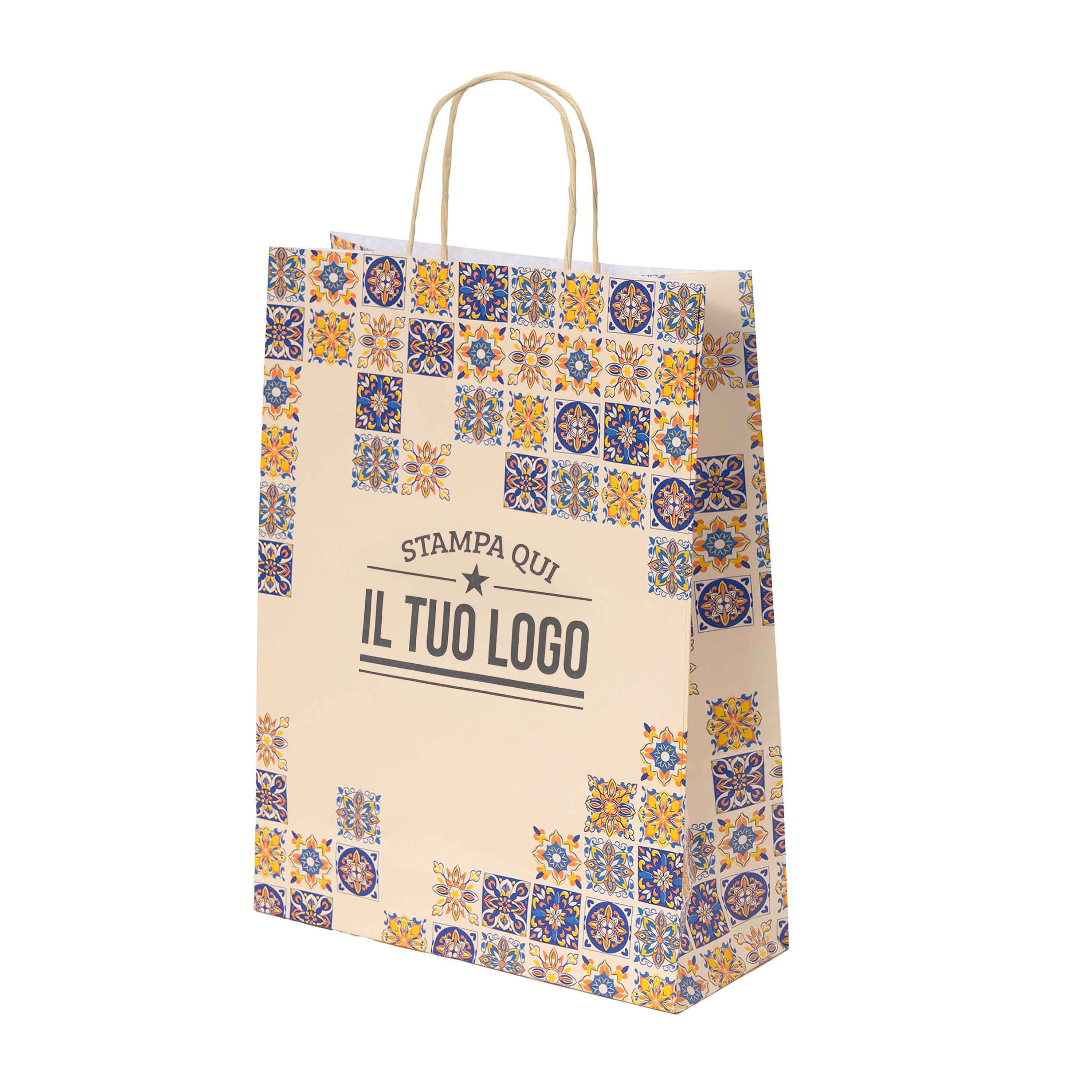 Shopper Maioliche Colorate in Carta Personalizzabili - Image 22