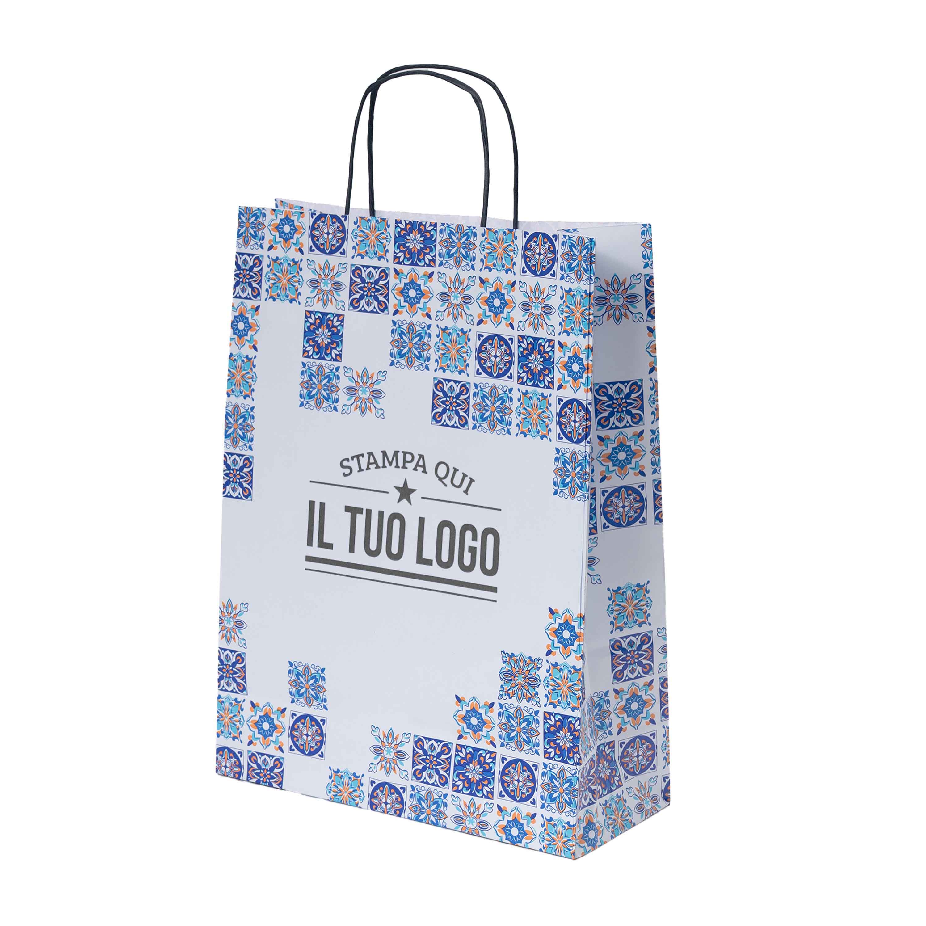 Shopper Maioliche Colorate in Carta Personalizzabili - Image 23